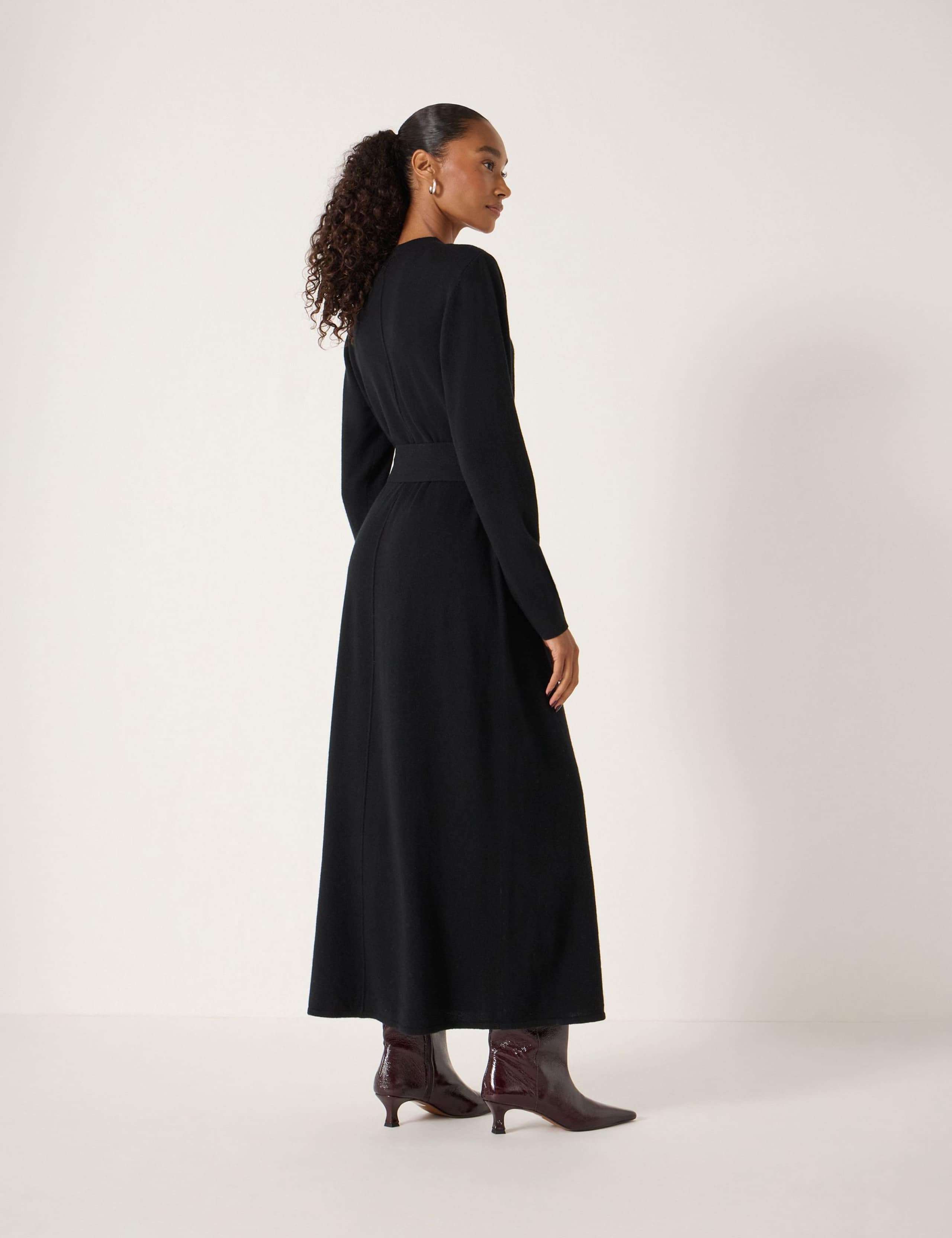 Pure Wool Belted Midi Jumper Dress 4 of 4