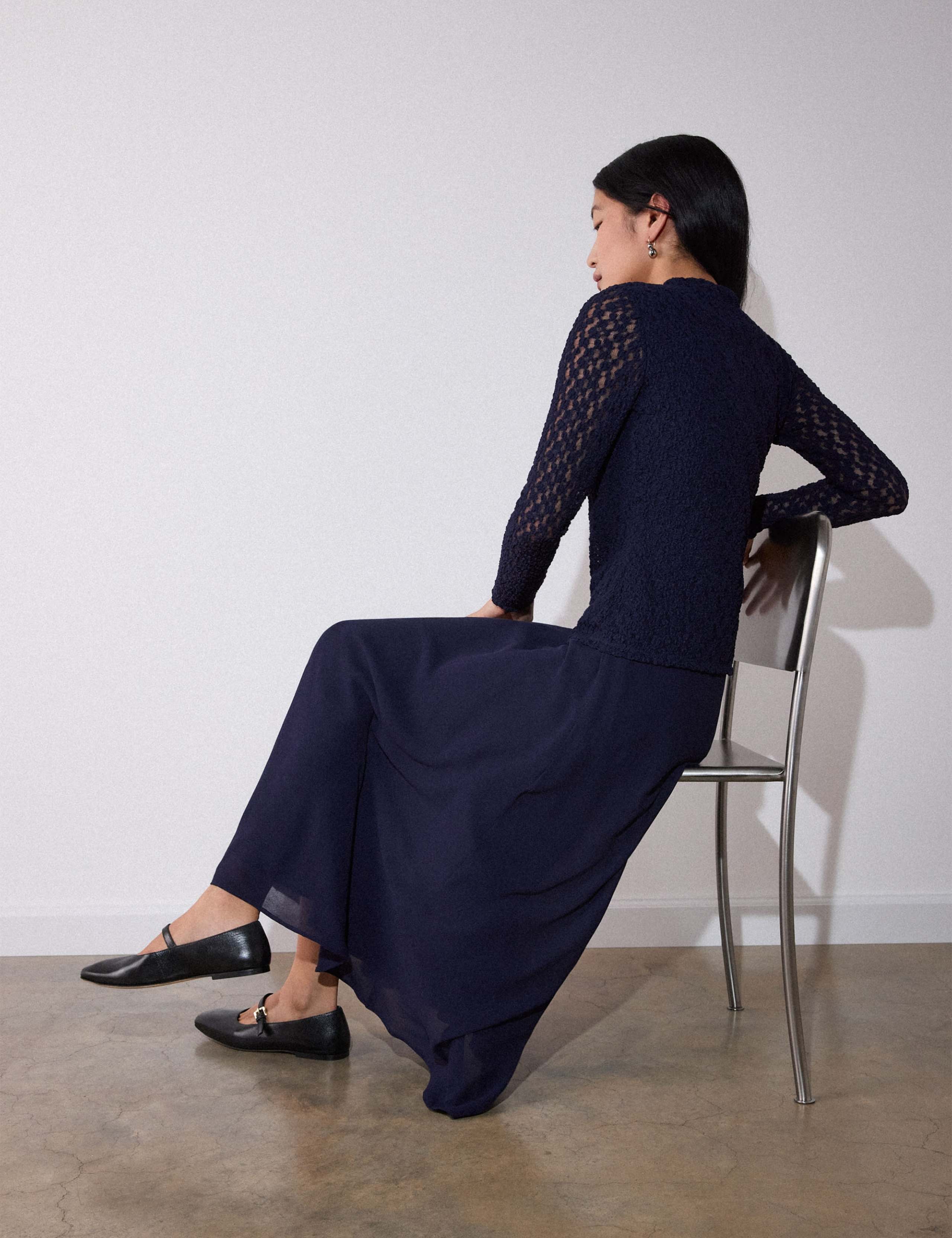 Cotton Blend Drop Waist Midi Dress 5 of 5