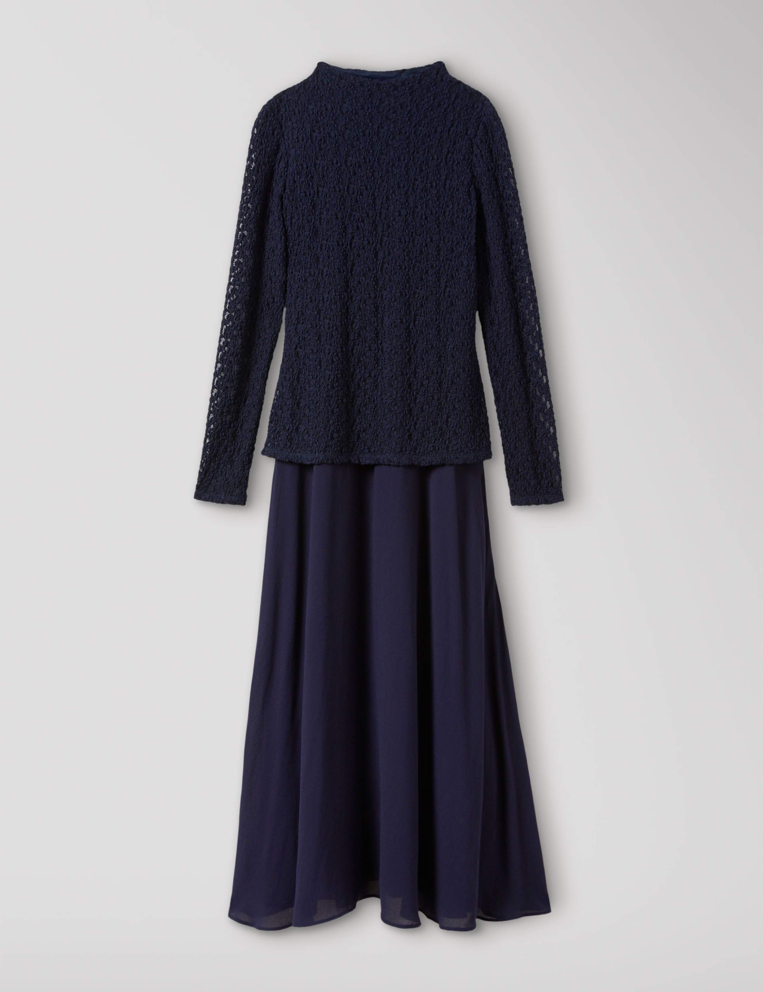 Cotton Blend Drop Waist Midi Dress 2 of 5