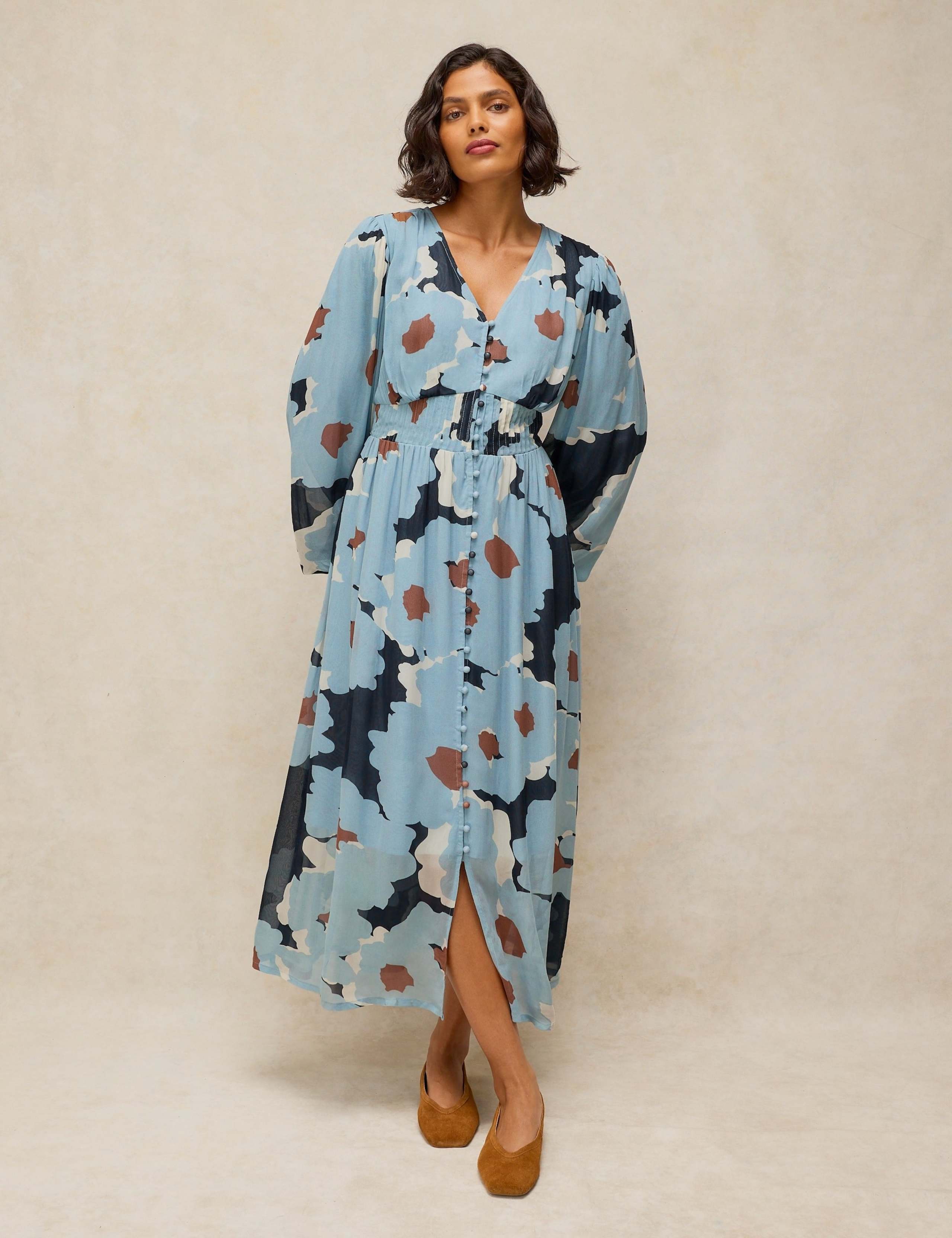 Floral Midi Waisted Dress 1 of 6