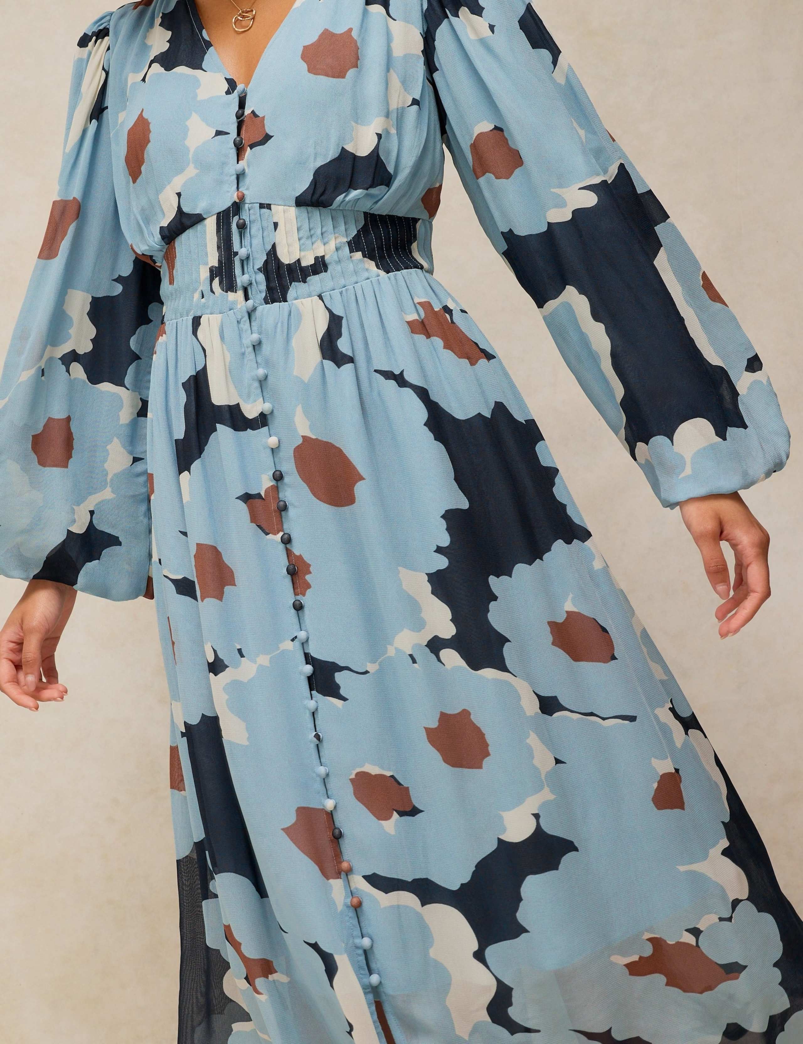 Floral Midi Waisted Dress 5 of 6