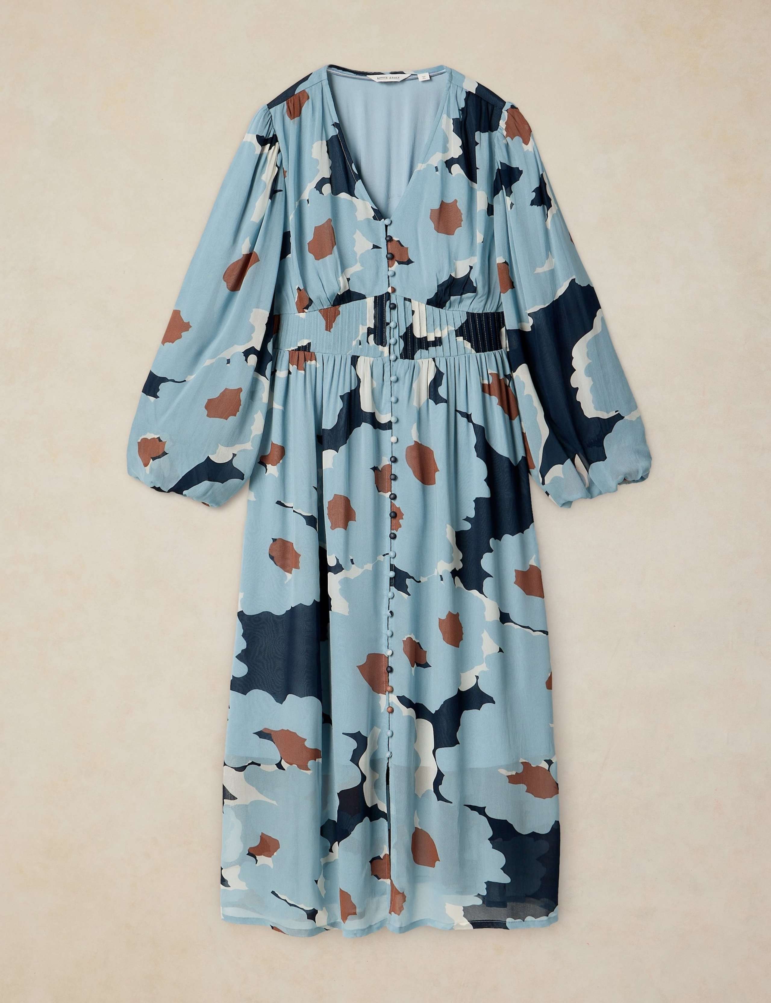 Floral Midi Waisted Dress 2 of 6
