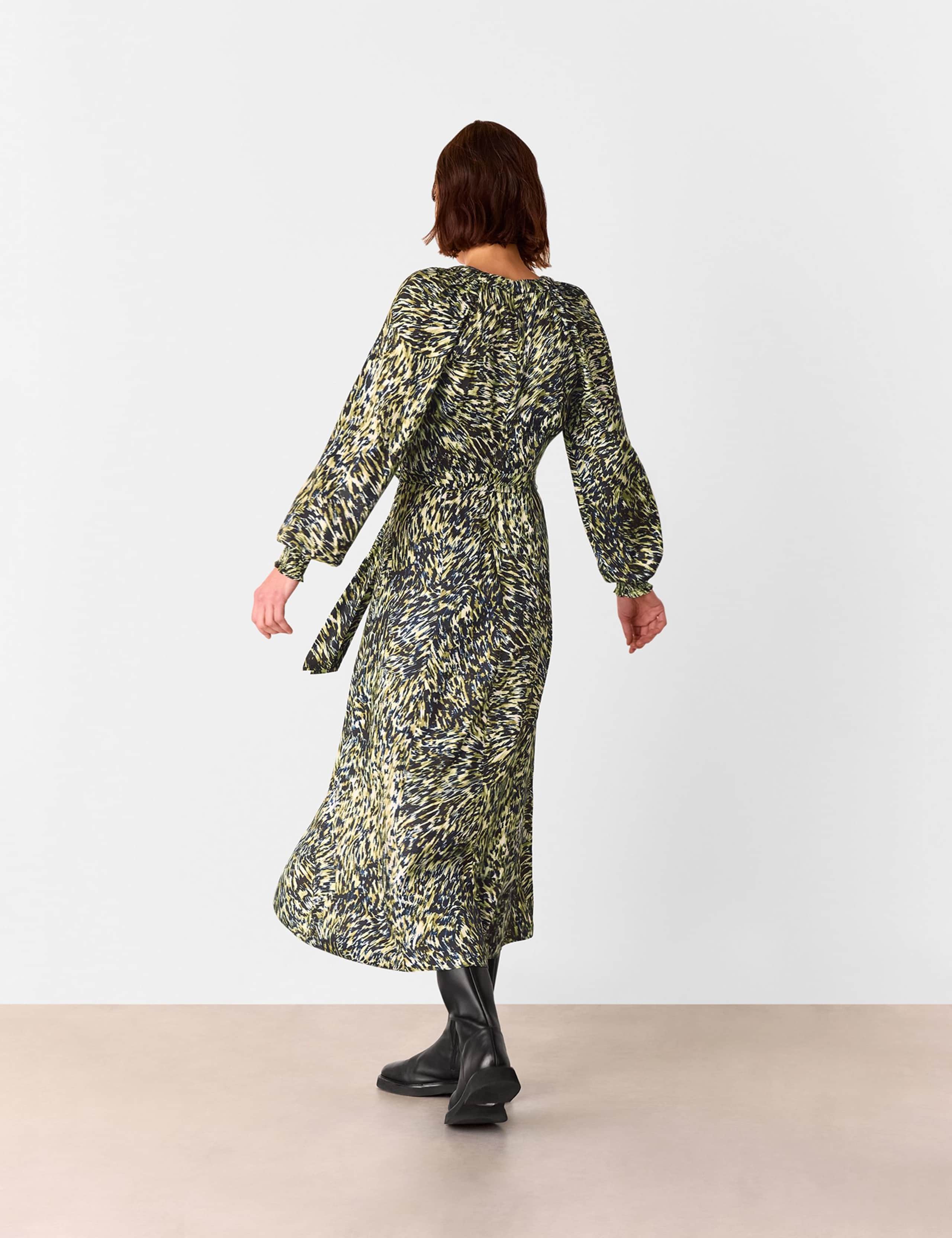 Leopard Print Notch Neck Midi Skater Dress 3 of 4