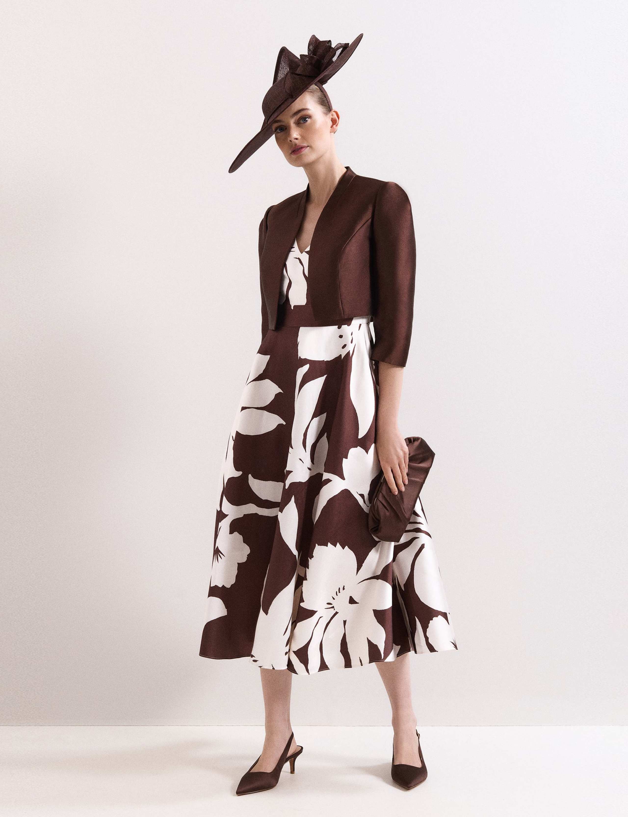 Floral V-Neck Midi Skater Dress 6 of 9