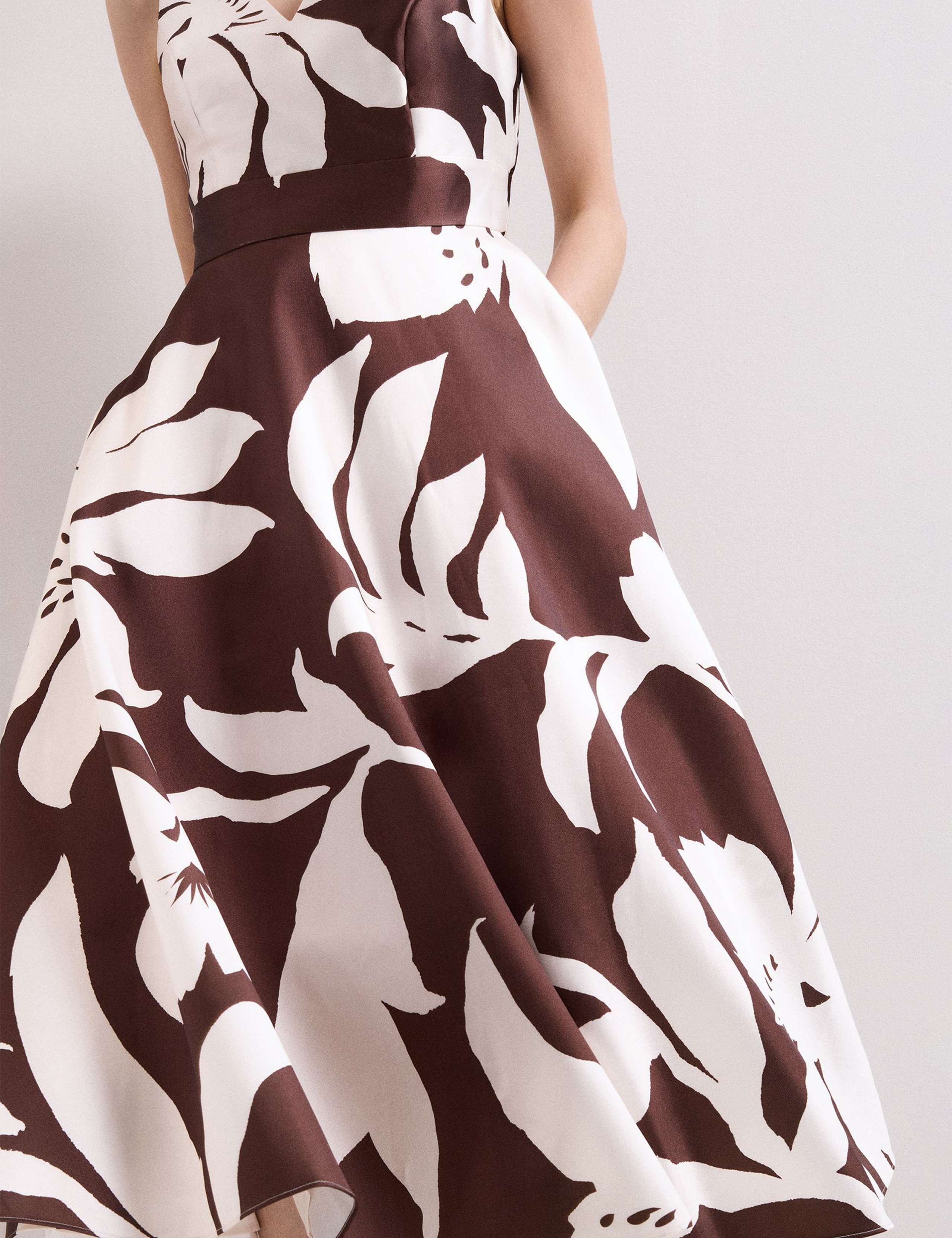 Floral V-Neck Midi Skater Dress 7 of 9