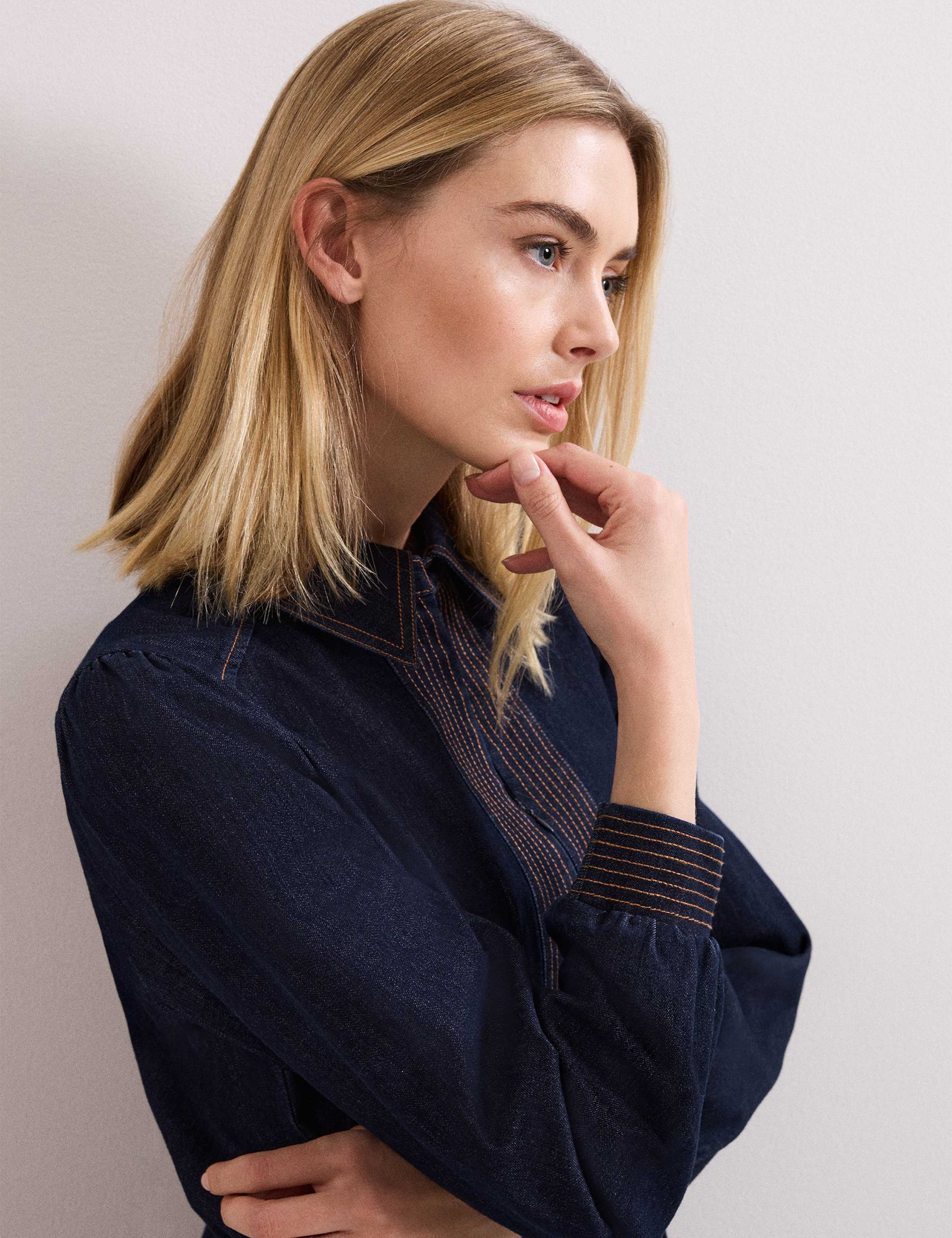 Denim Mini Shirt Dress 5 of 6