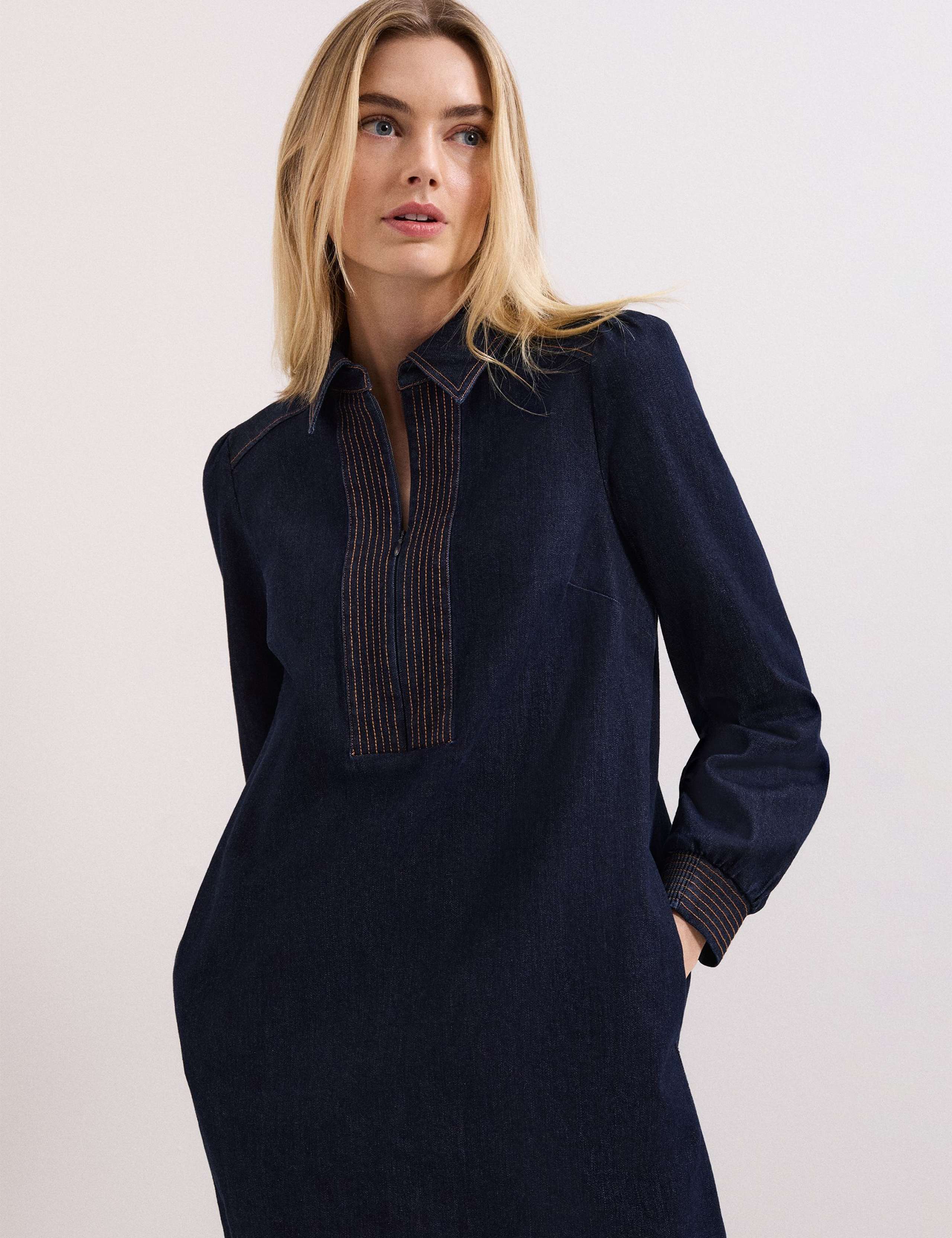 Denim Mini Shirt Dress 6 of 6