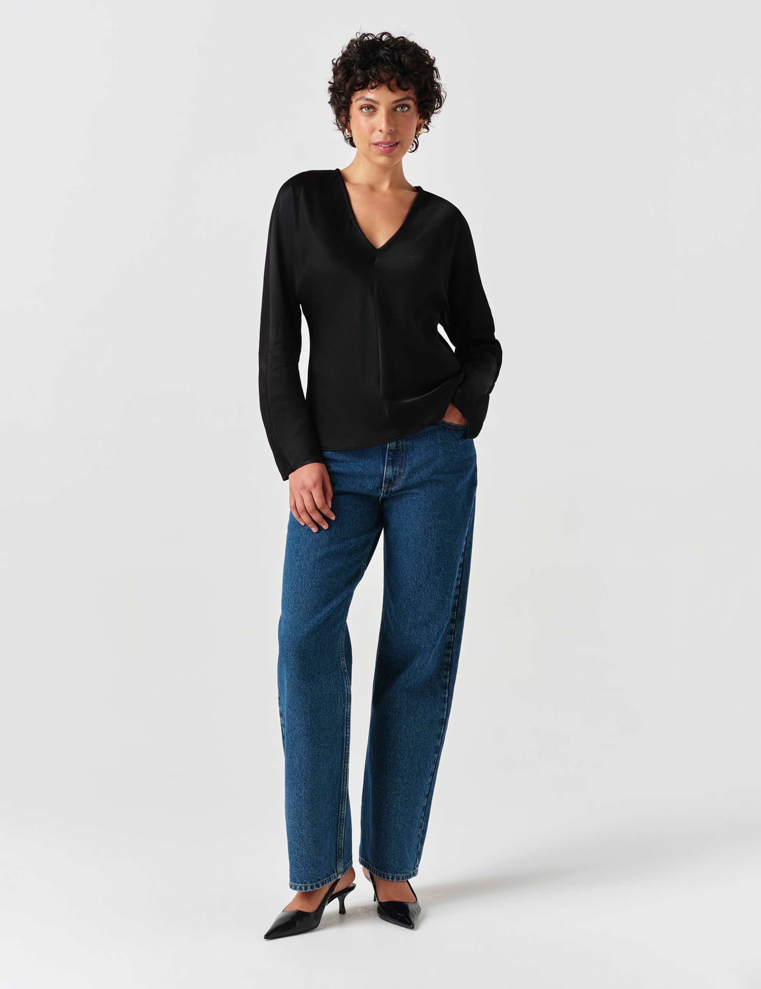 Satin V-Neck Top 4 of 7