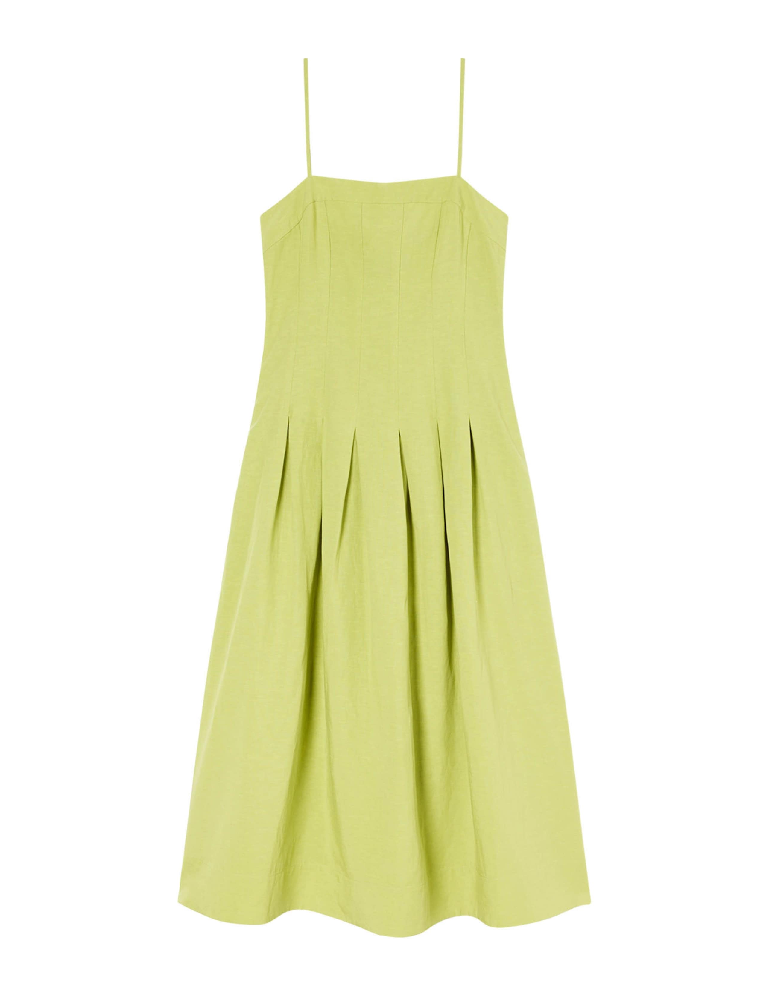 Linen Blend Waisted Midi Dress 2 of 6