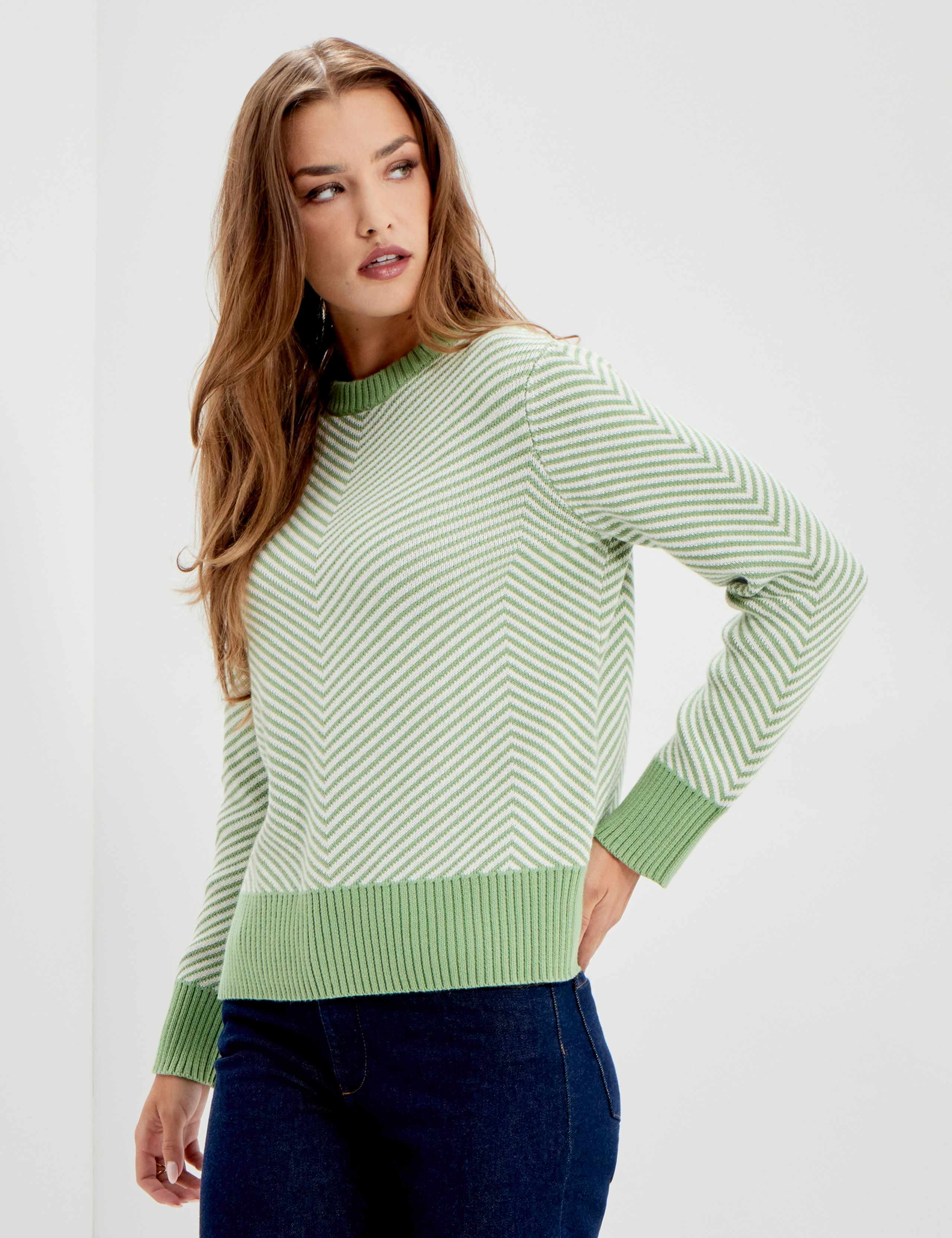 Cotton Rich Striped Crew Neck Jumper 3 of 10