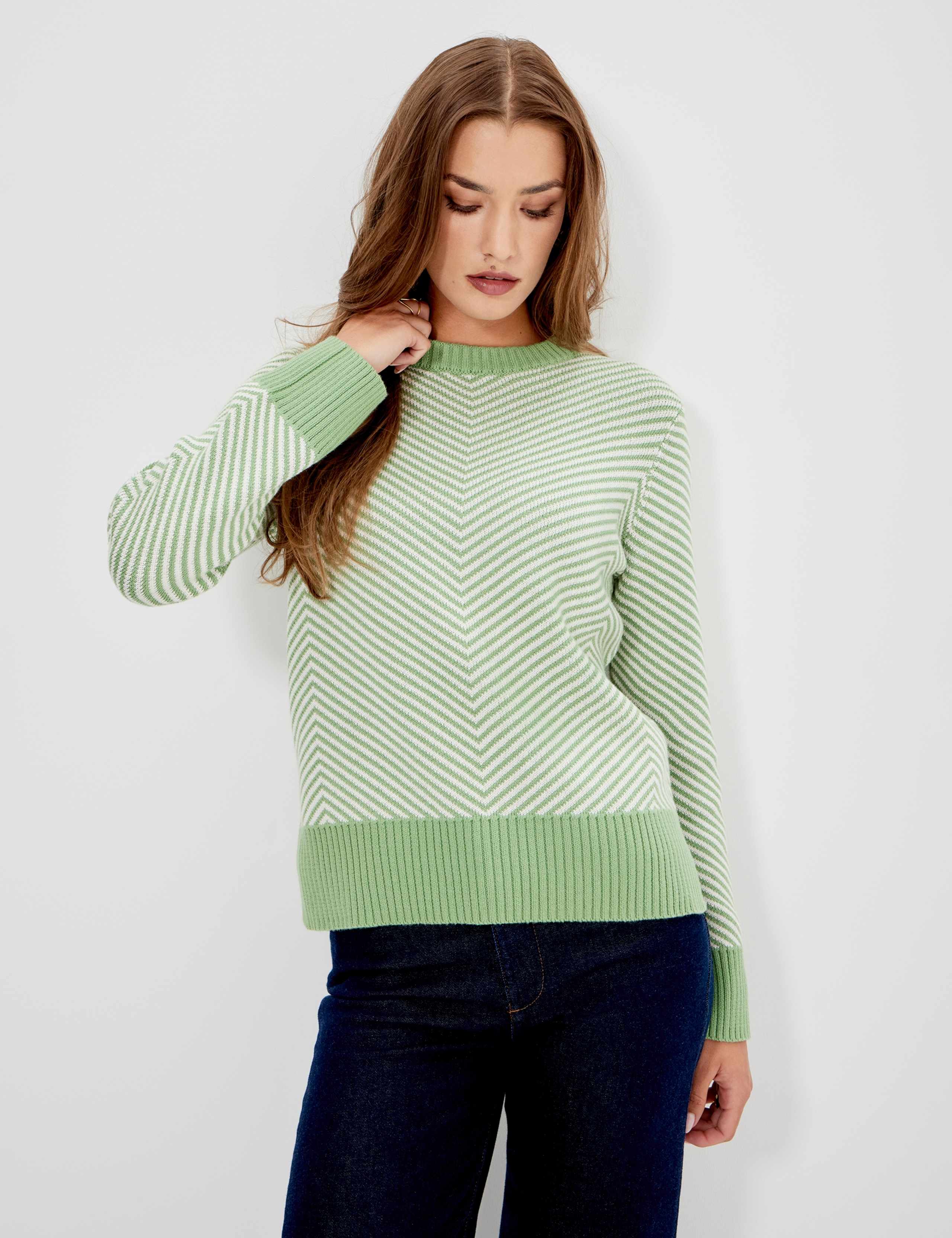 Cotton Rich Striped Crew Neck Jumper 6 of 10
