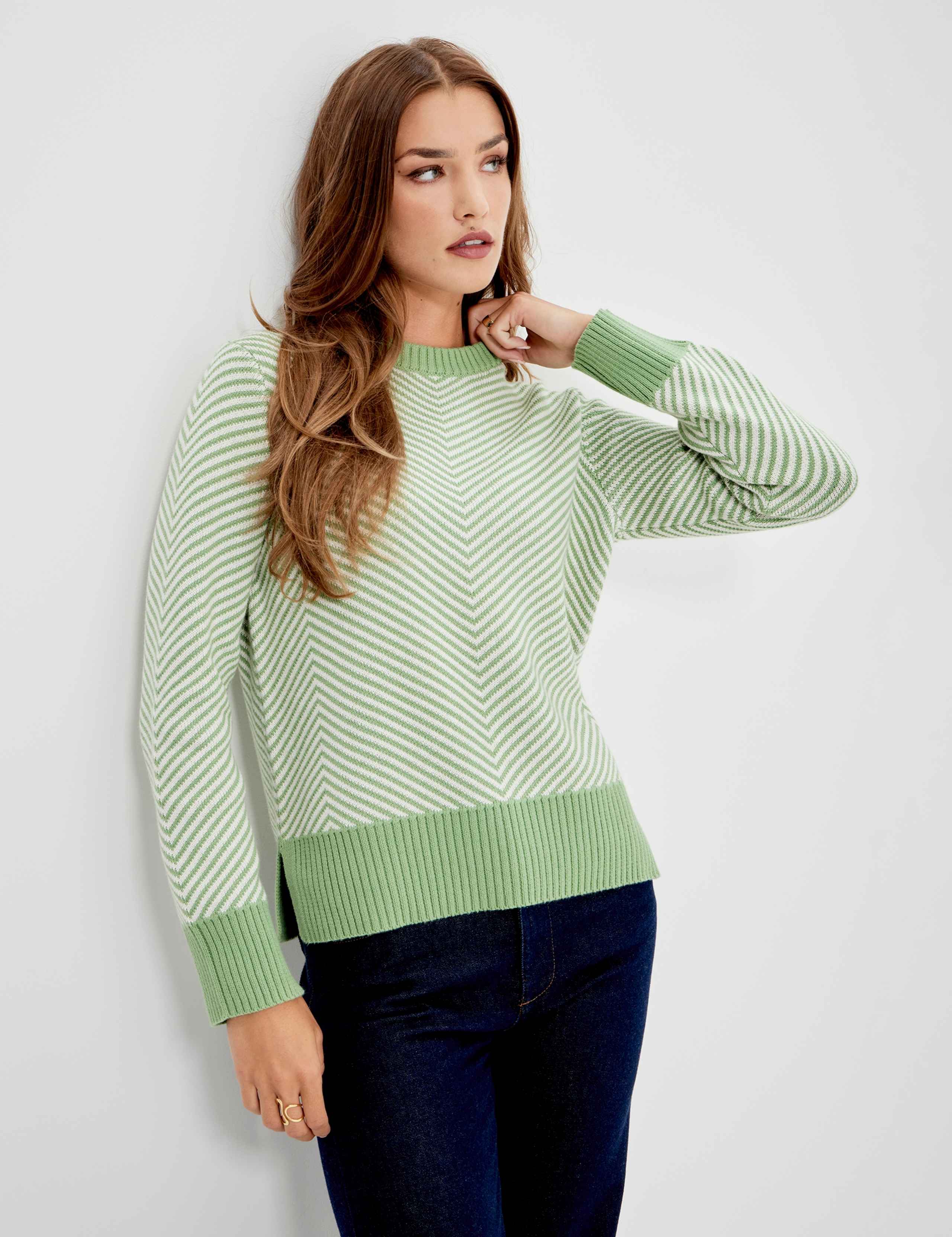 Cotton Rich Striped Crew Neck Jumper 10 of 10