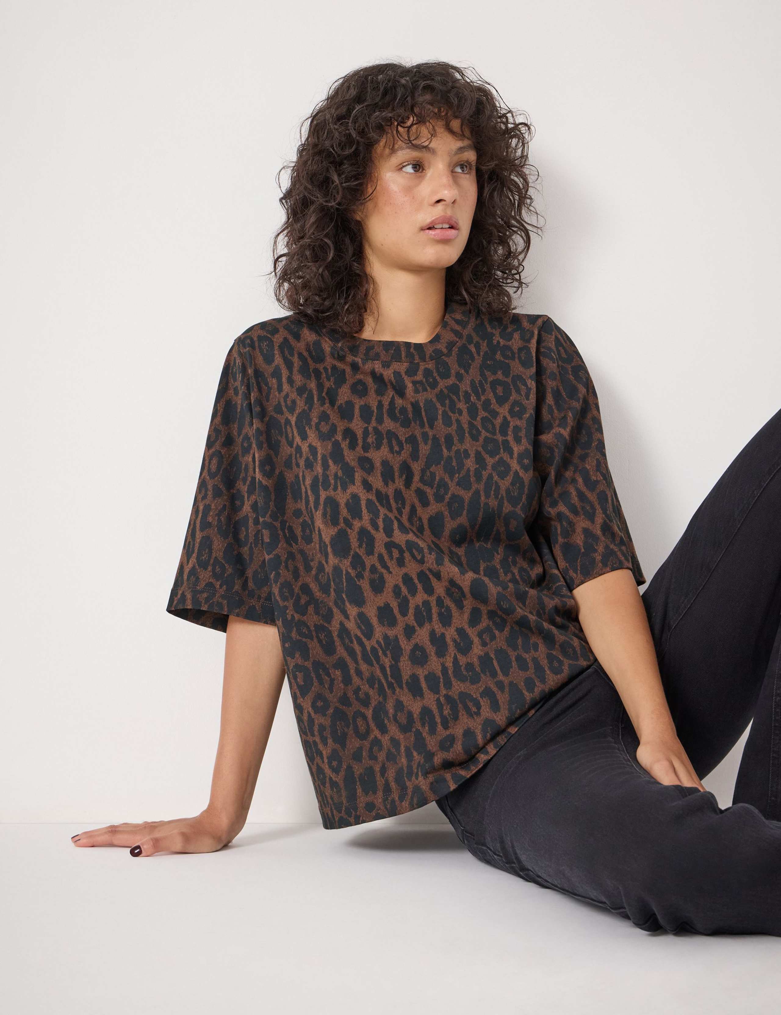 Pure Cotton Leopard Print T-Shirt 4 of 5