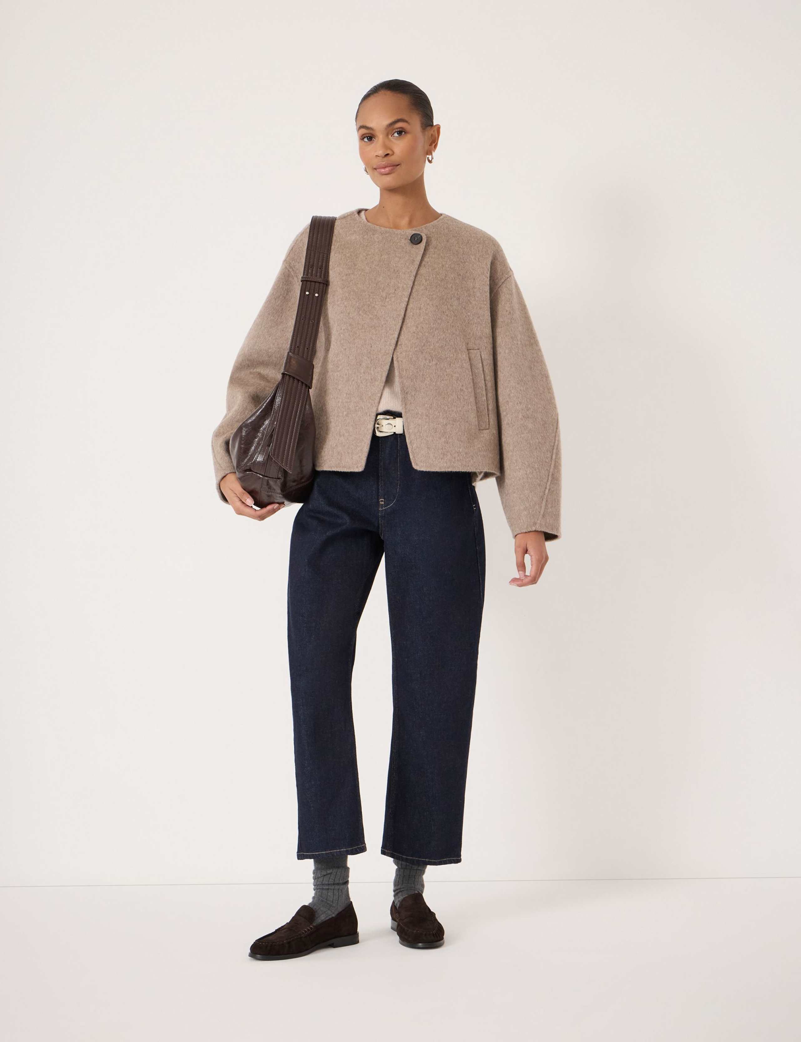 Pure Wool Collarless Short Jacket 3 of 6