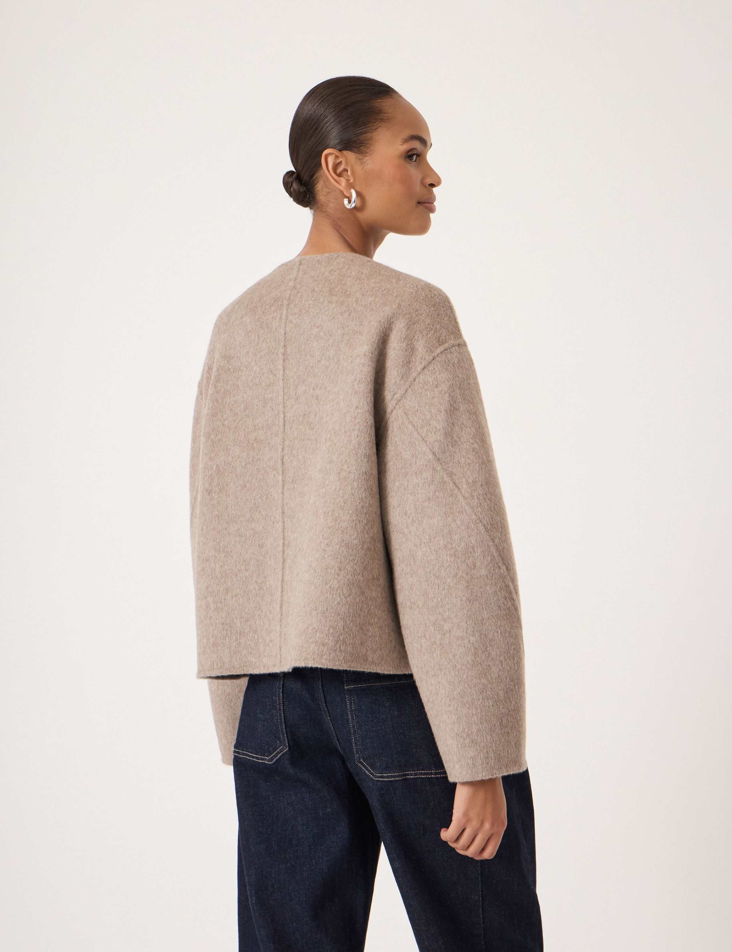 Pure Wool Collarless Short Jacket 4 of 6