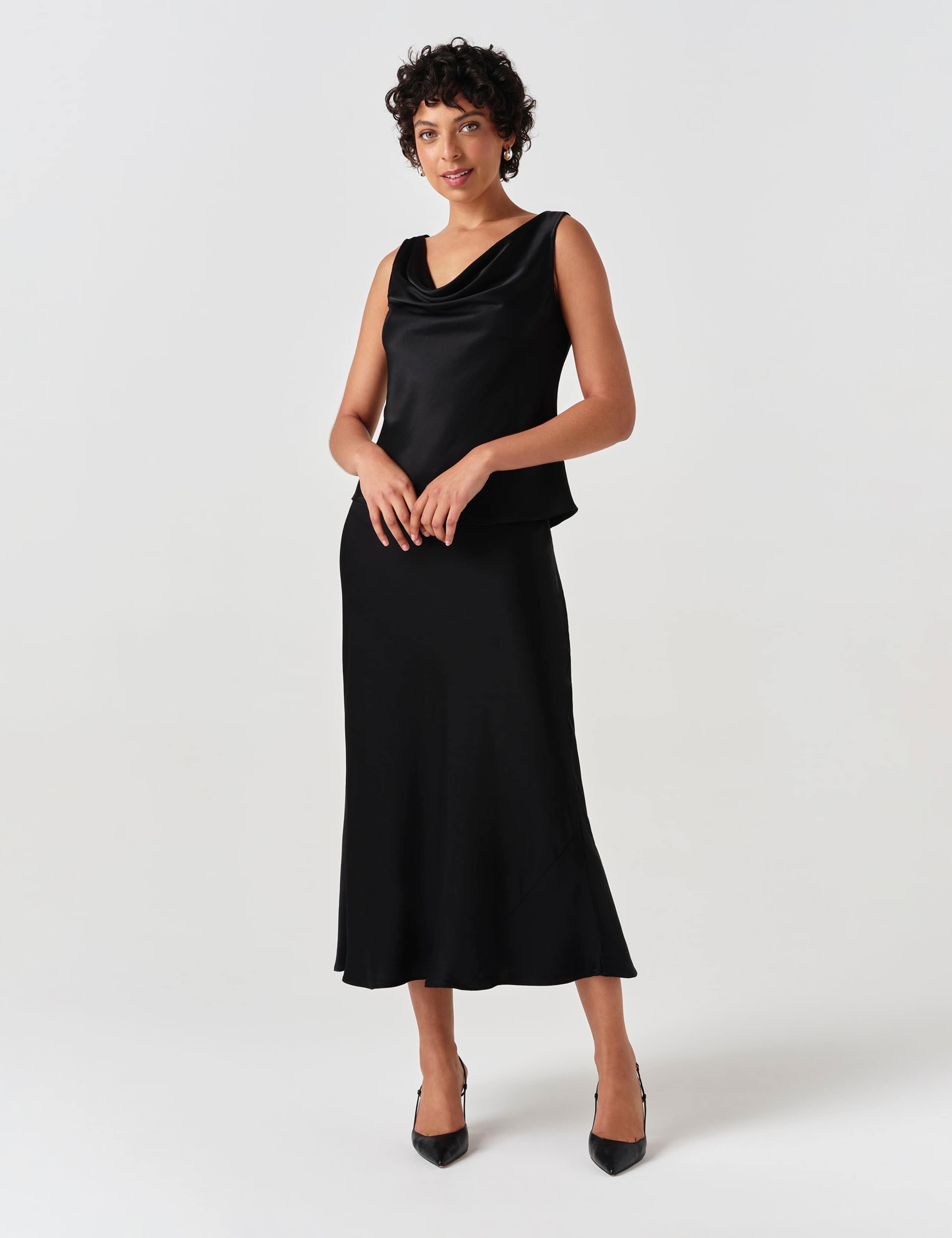 Satin Cowl Neck Vest Top 5 of 6