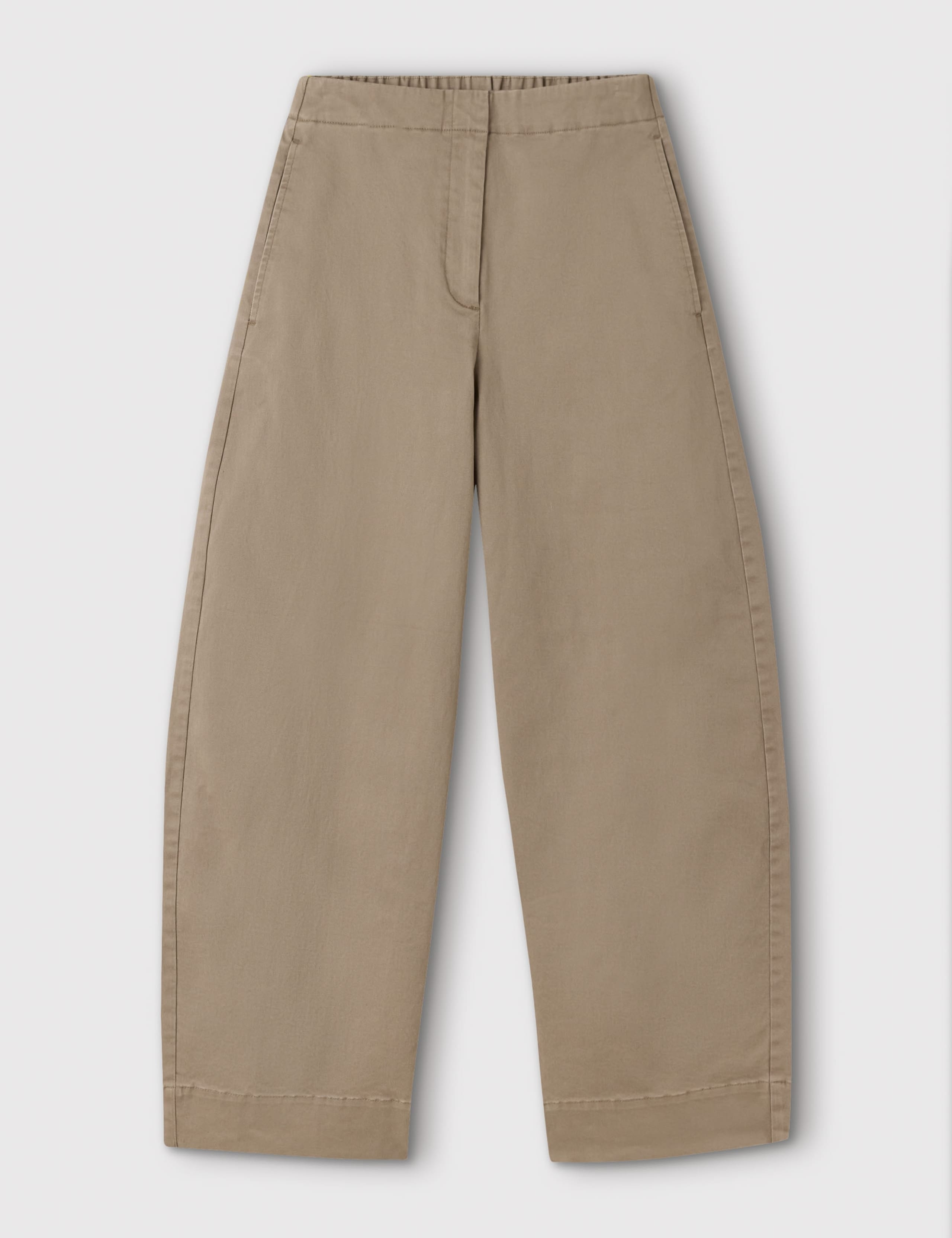 Cotton Rich Barrel Leg Ankle Grazer Trousers 2 of 5