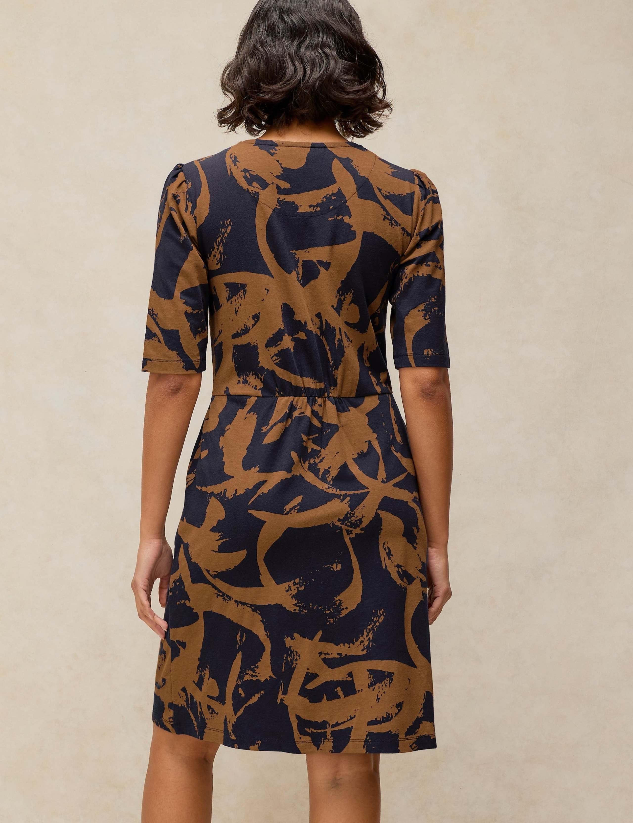 Cotton Rich Jersey Printed Waisted Dress 3 of 6