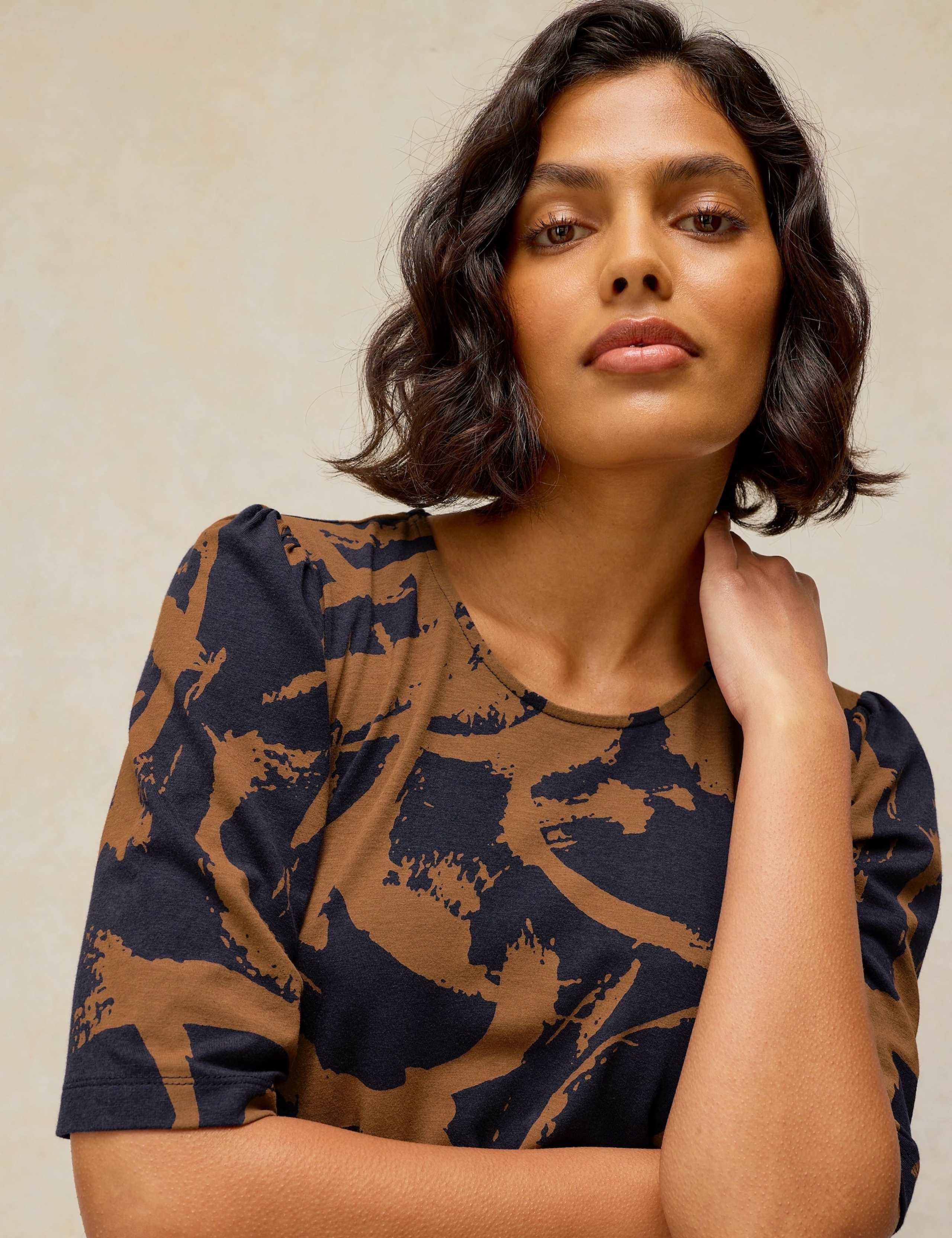 Cotton Rich Jersey Printed Waisted Dress 5 of 6