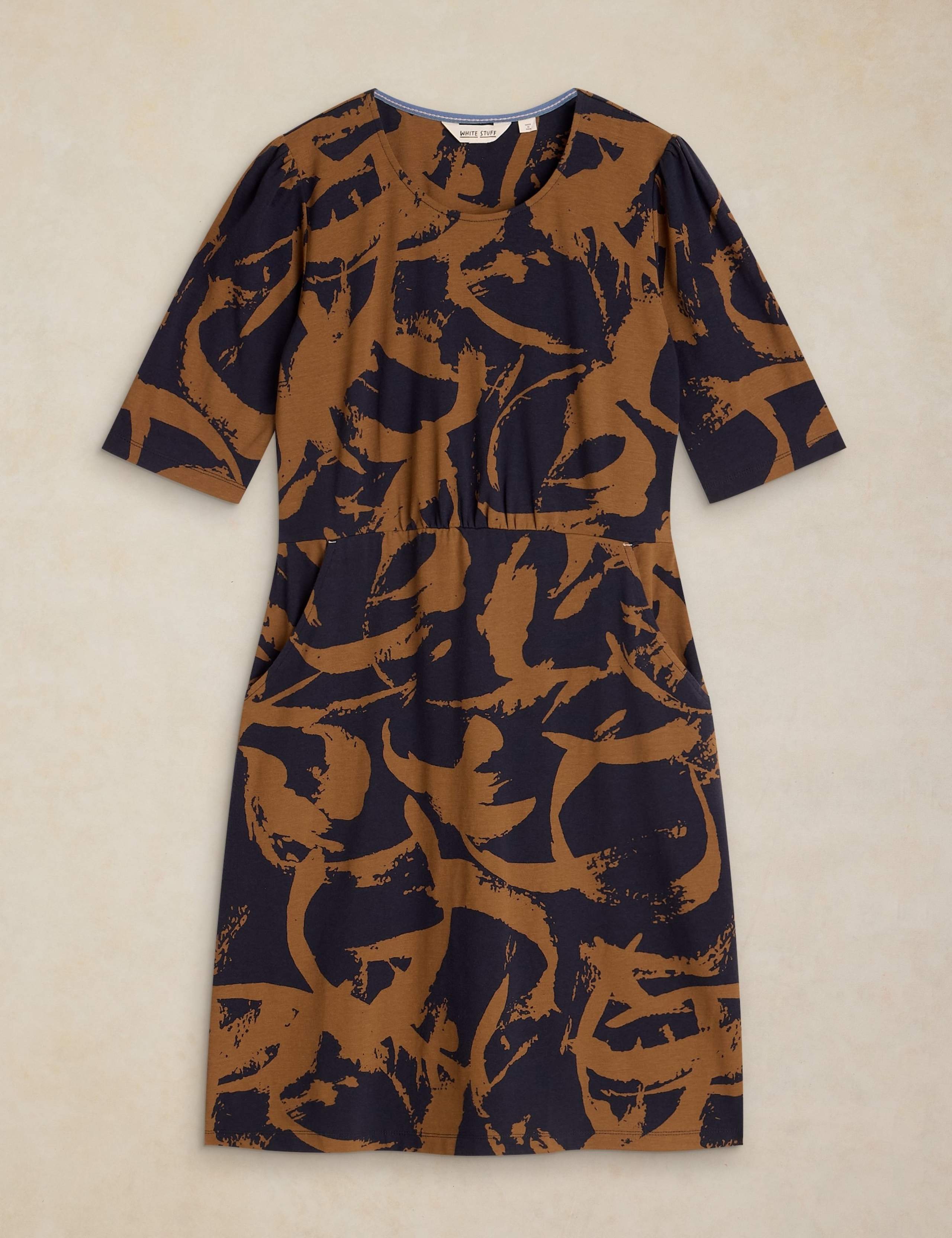 Cotton Rich Jersey Printed Waisted Dress 2 of 6