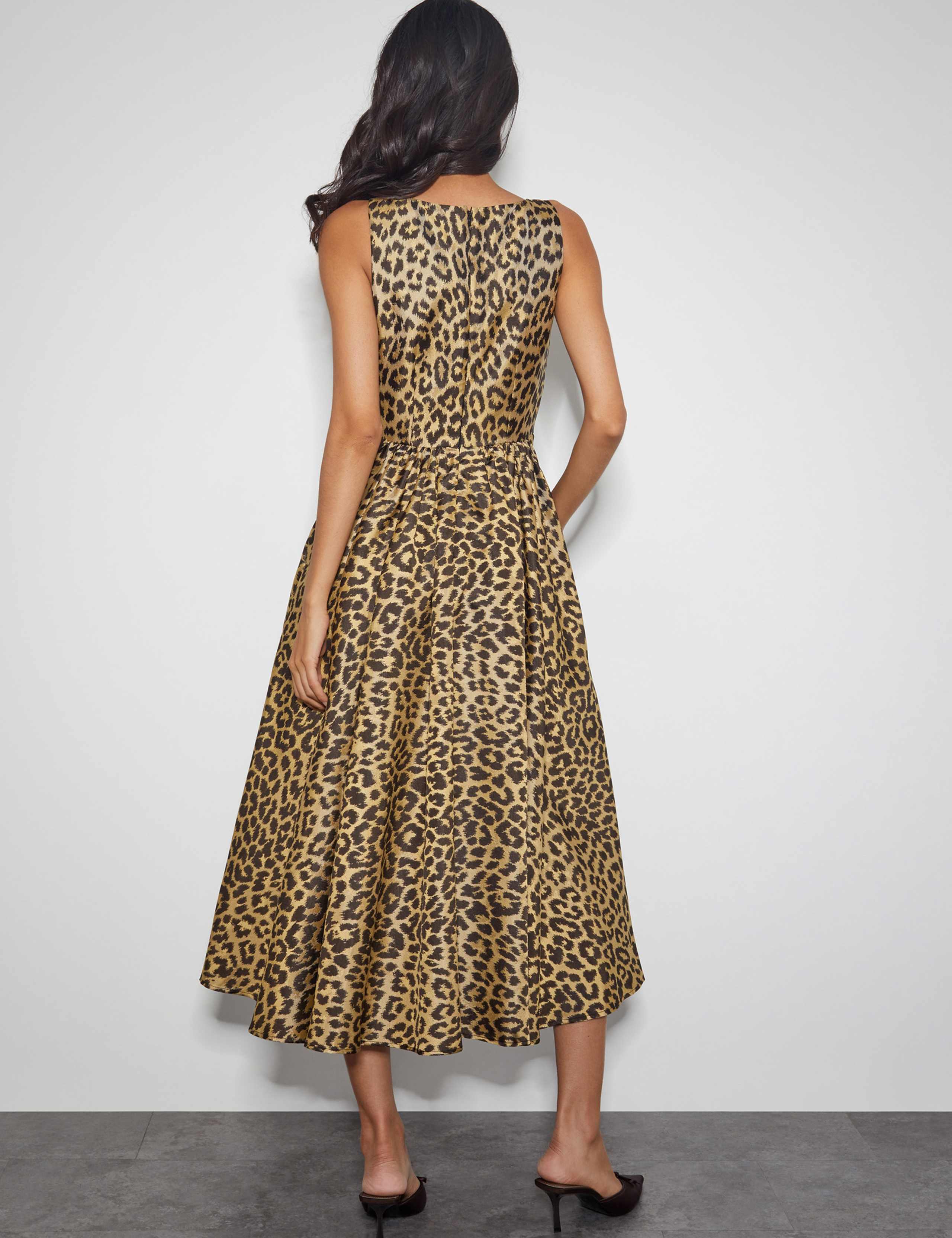 Animal Print Midi Waisted Dress 5 of 5