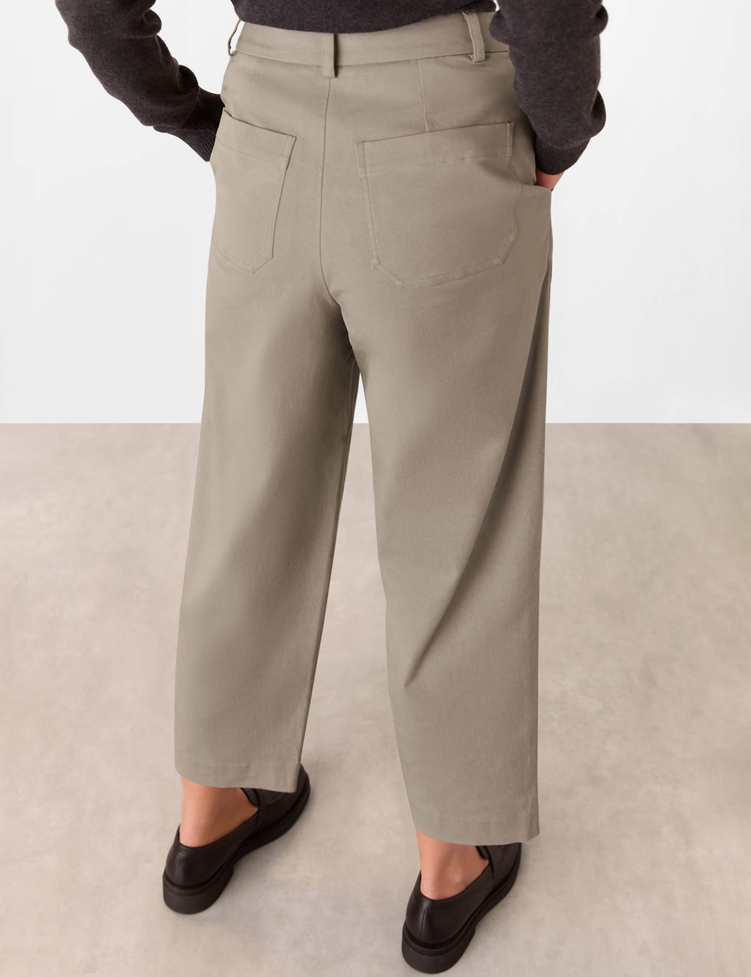 Lyocell Rich Barrel Leg Ankle Grazer Trousers 4 of 4