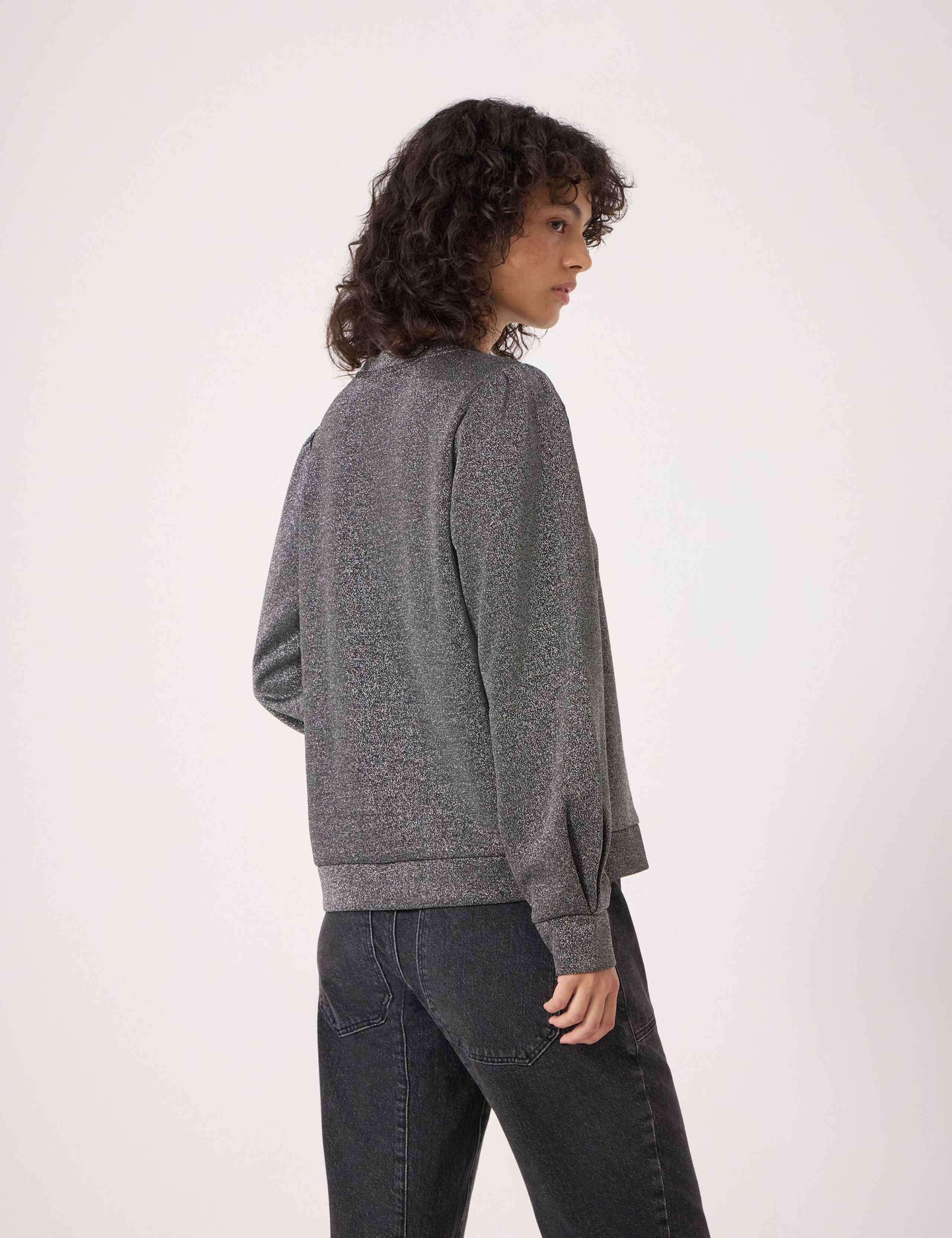 Jersey Metallic Puff Sleeve Top 4 of 6