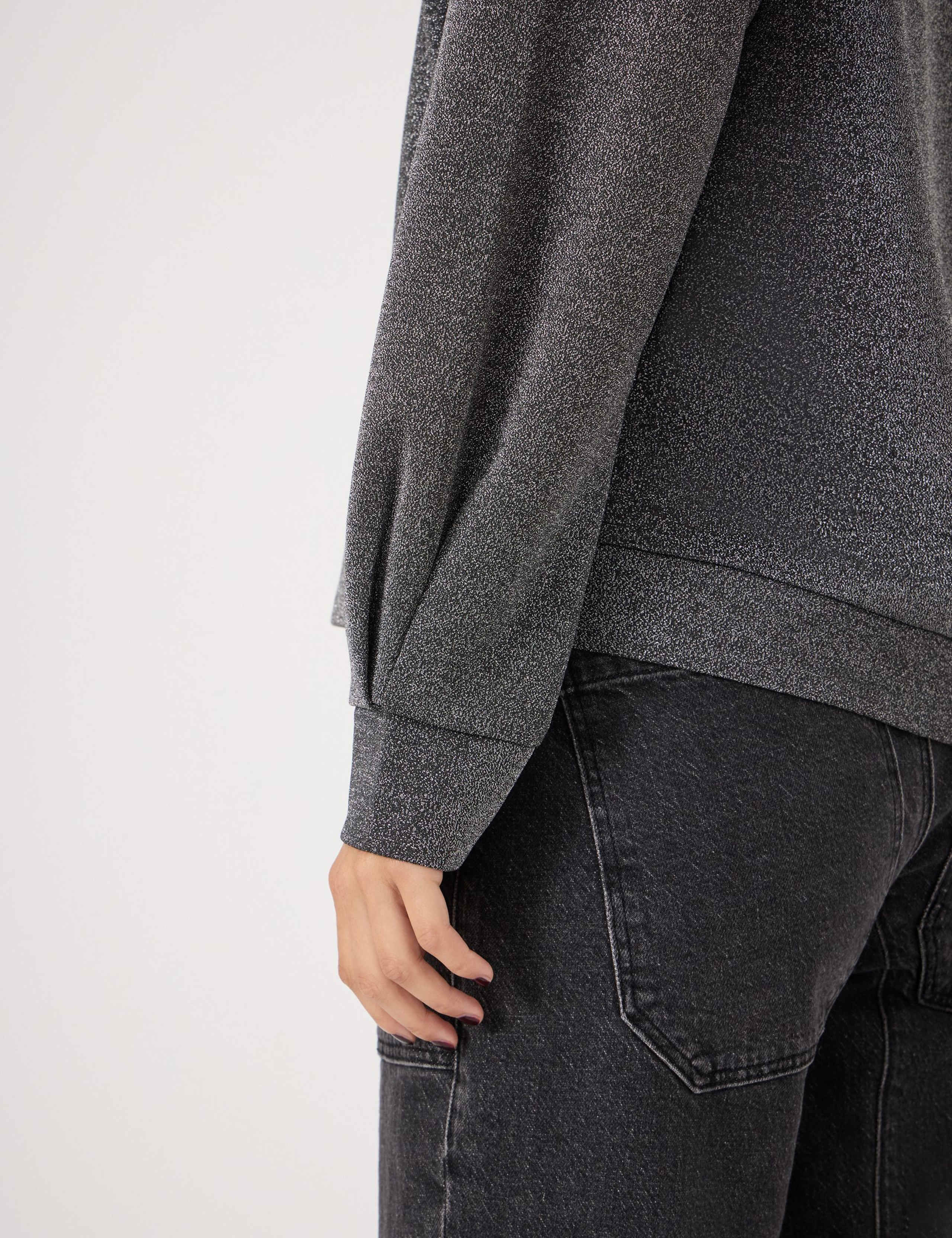 Jersey Metallic Puff Sleeve Top 6 of 6