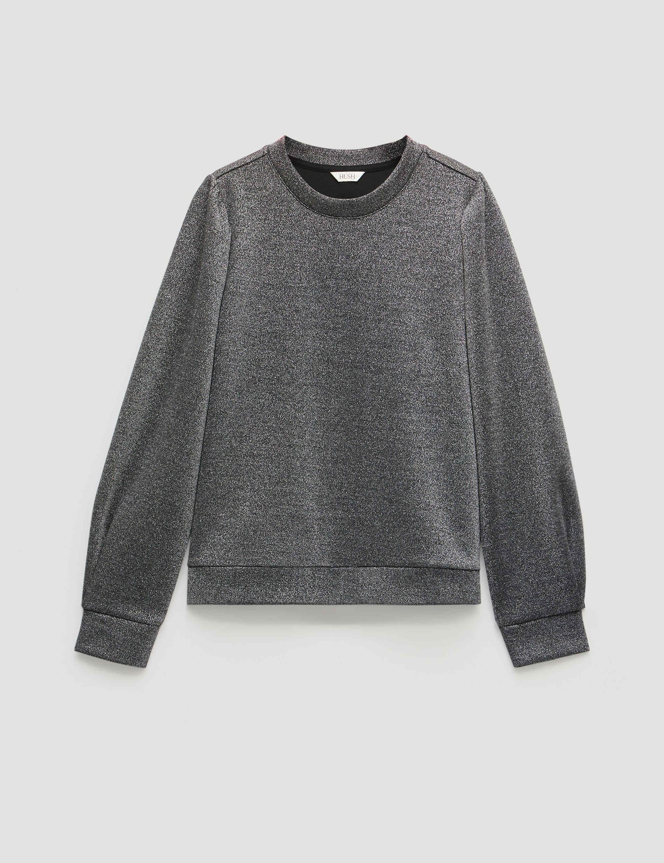 Jersey Metallic Puff Sleeve Top 2 of 6
