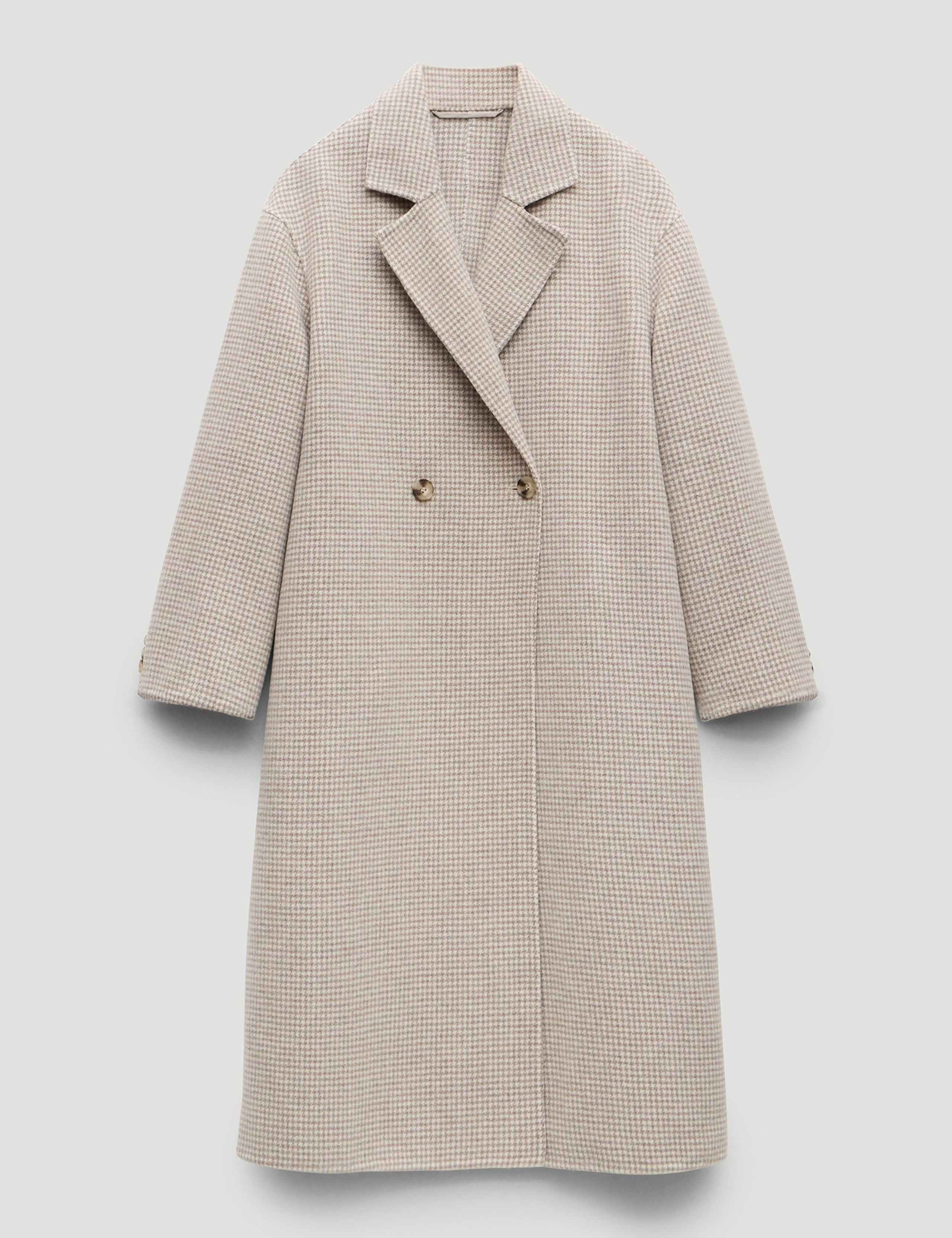 Wool Rich Checked Double Faced Longline Coat 2 of 5