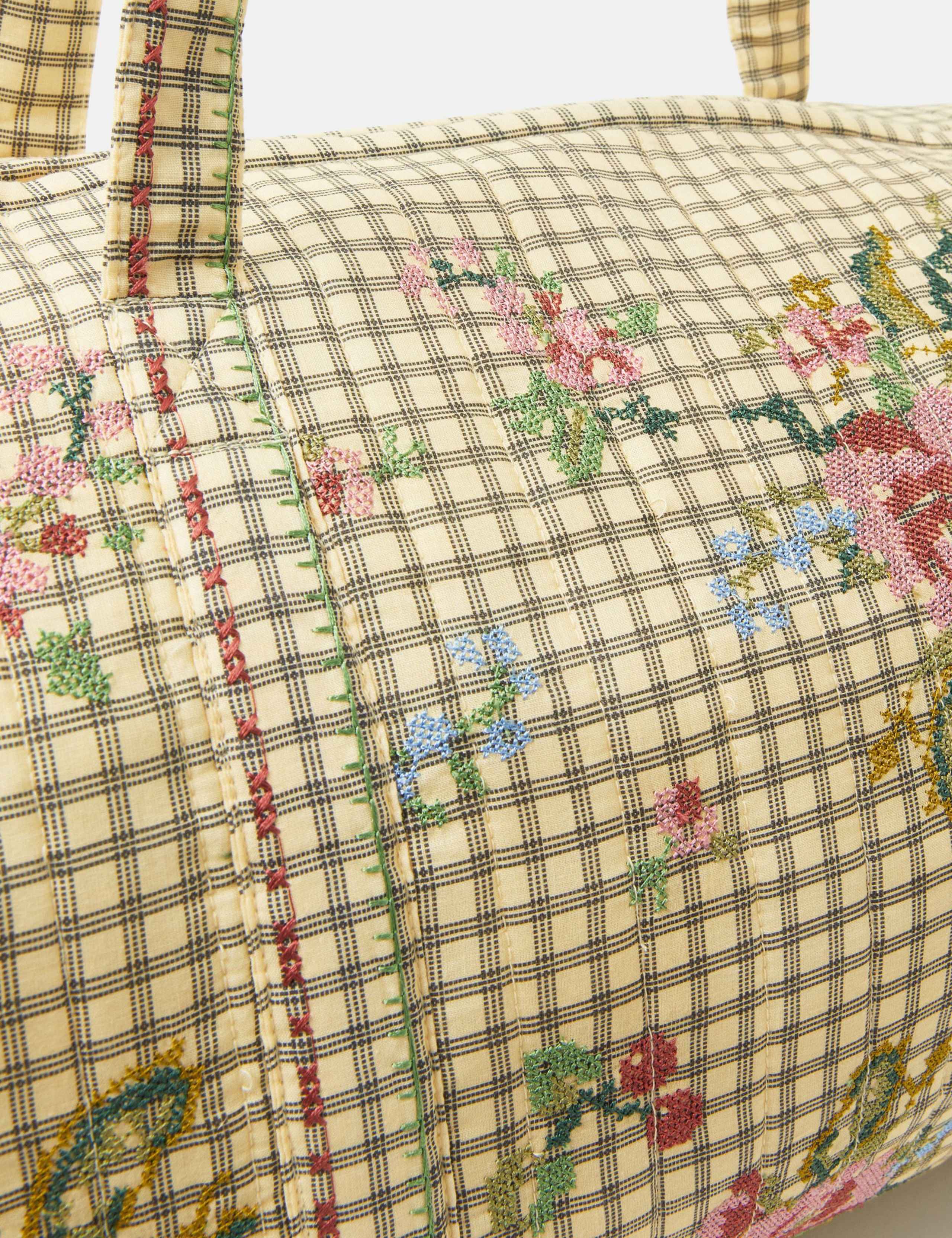 Pure Cotton Embroidered Weekend Bag 4 of 5