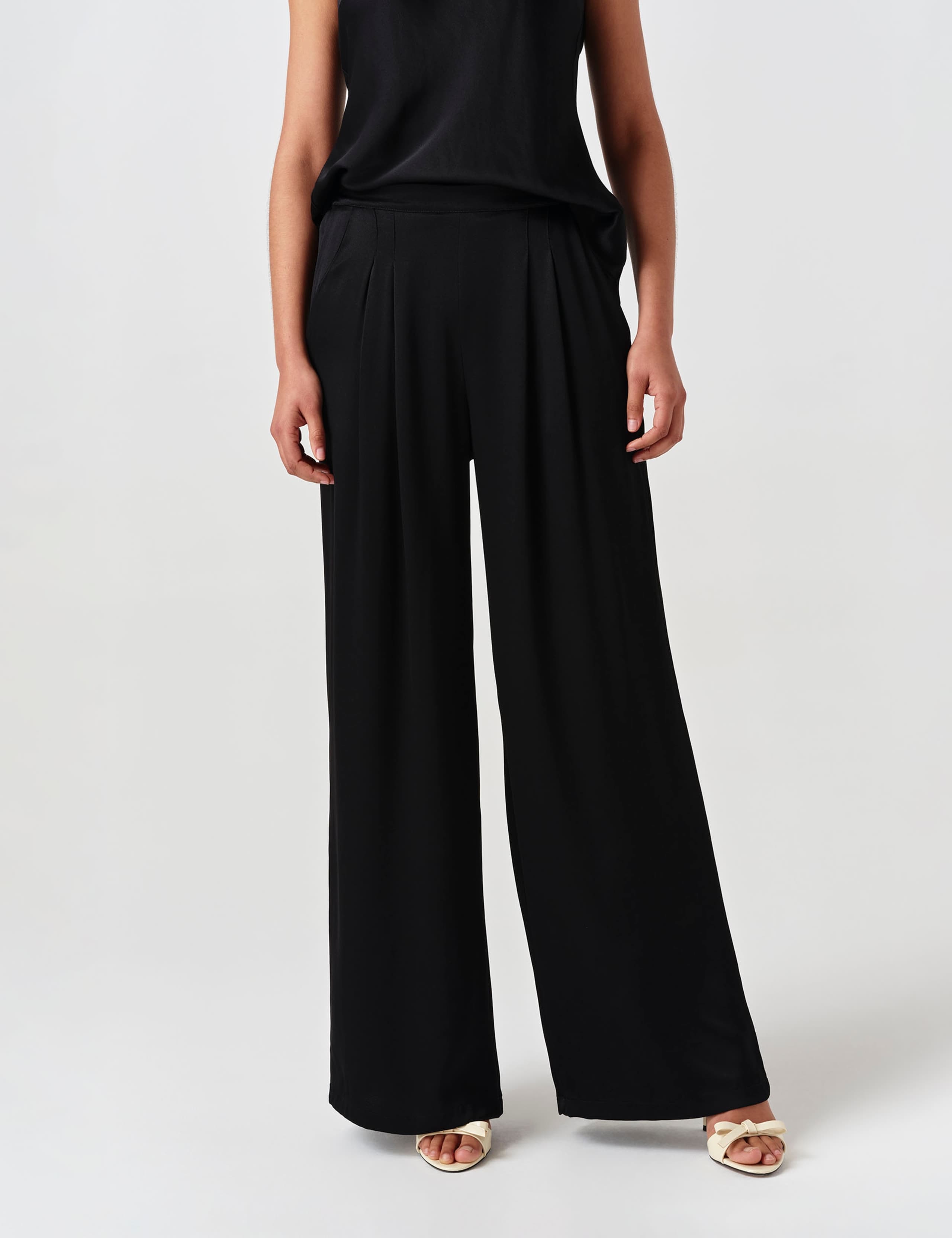 Satin Pleated Wide Leg Trousers 7 of 8