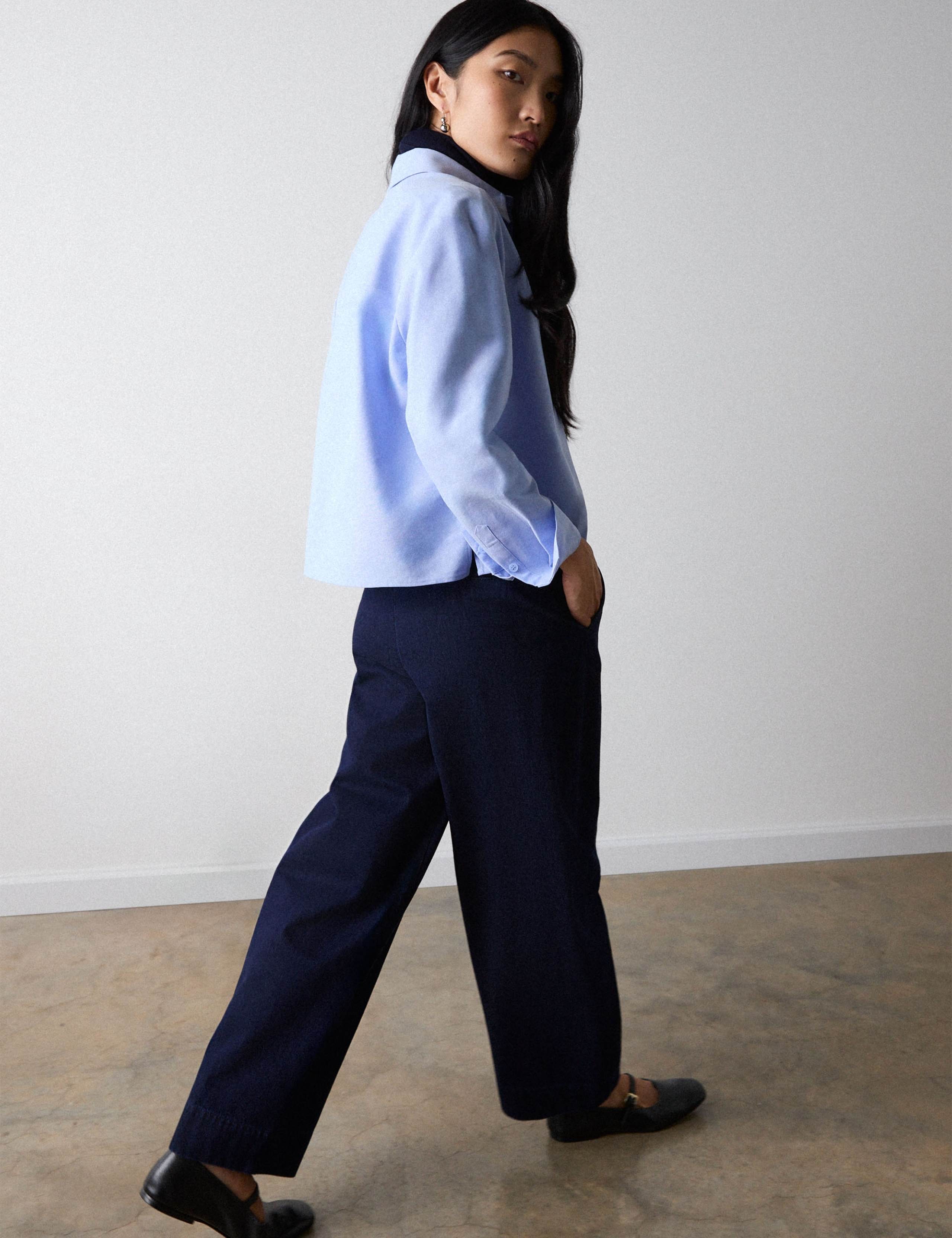 Denim Ankle Grazer Barrel Leg Trousers 5 of 5