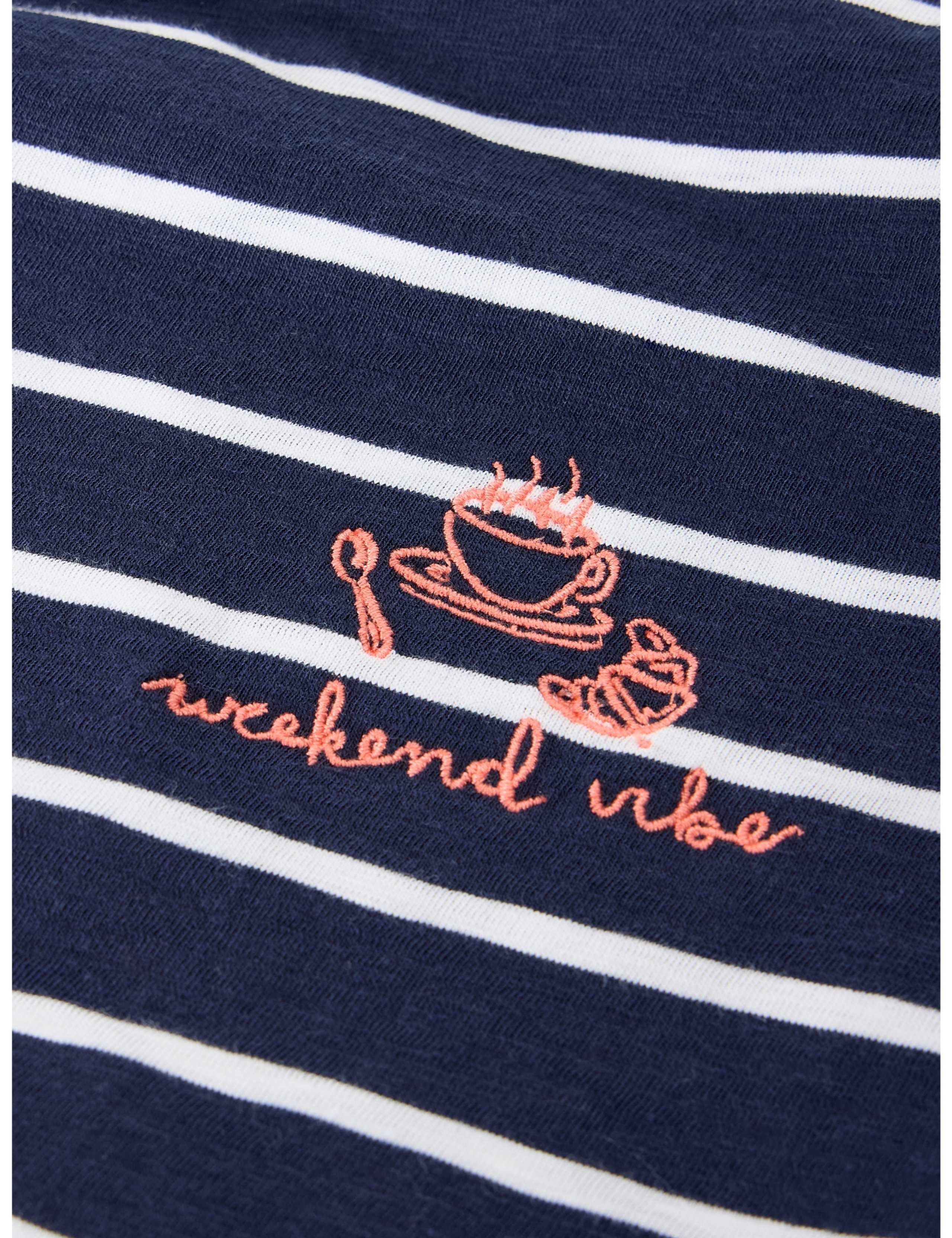 Pure Cotton Striped Slogan T-Shirt 6 of 6