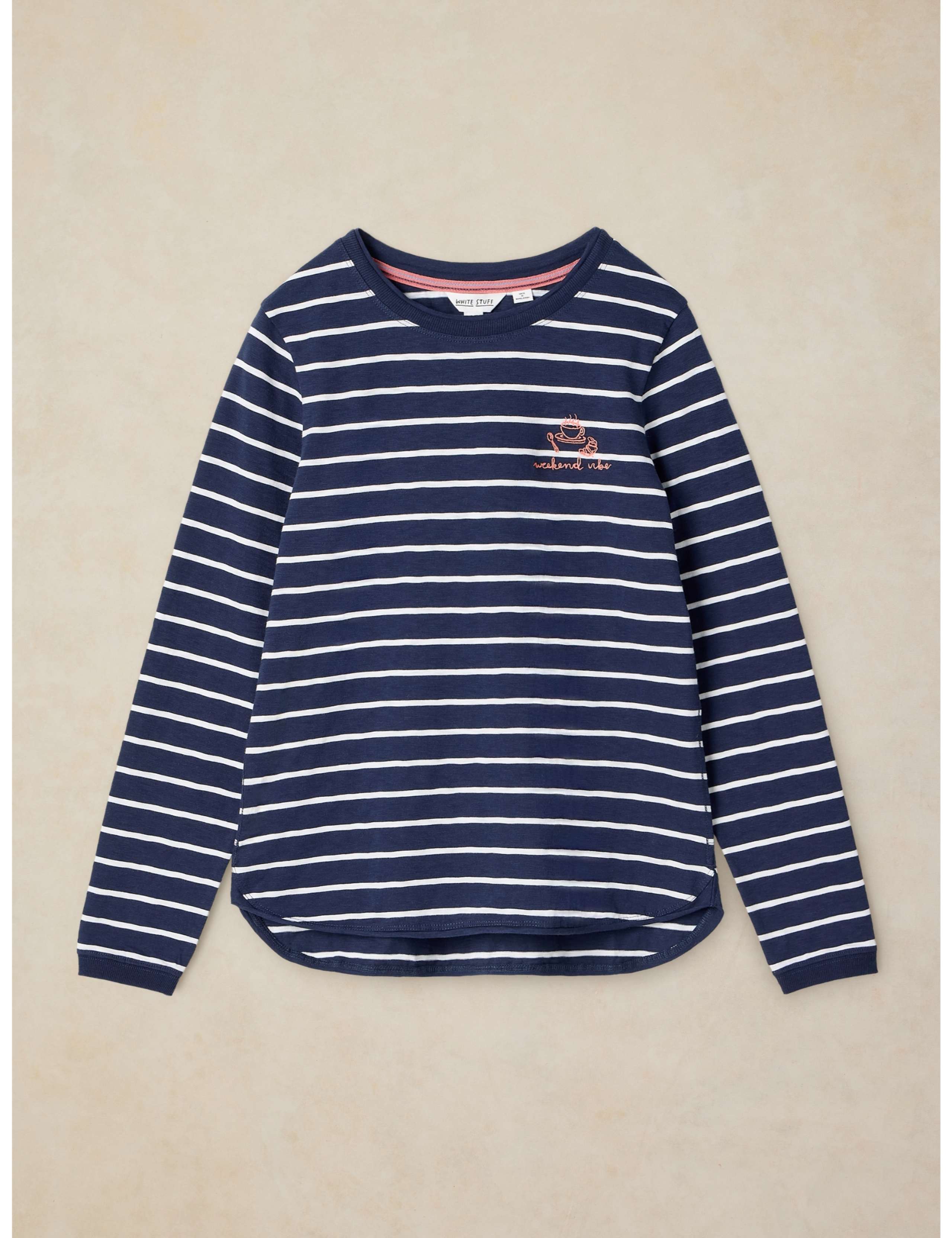 Pure Cotton Striped Slogan T-Shirt 2 of 6