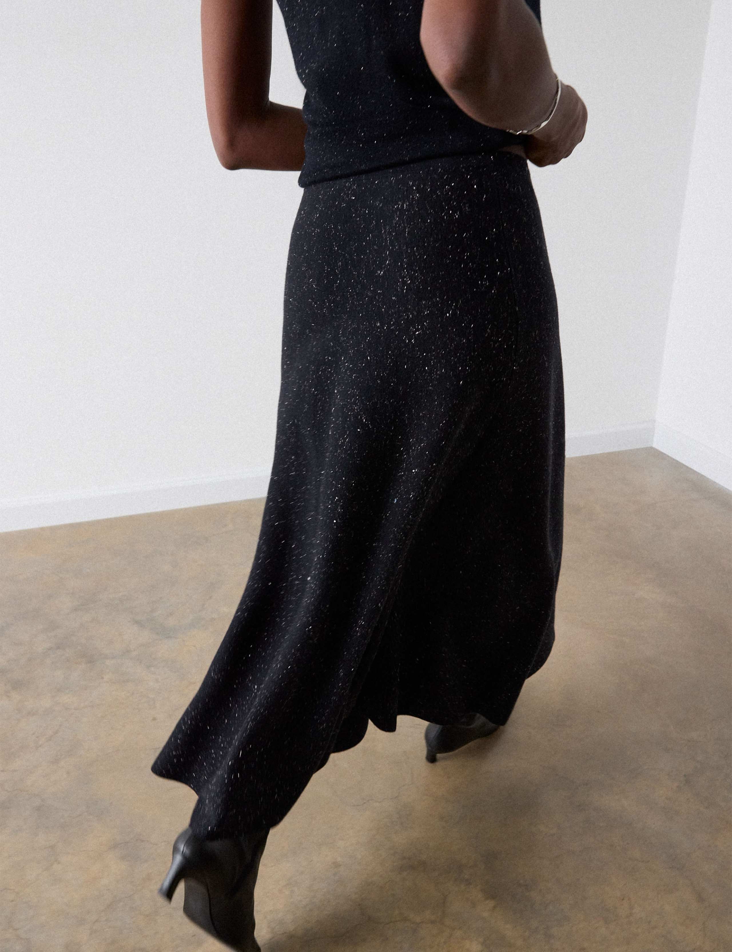 Sparkly Knitted Midi A-Line Skirt 5 of 6