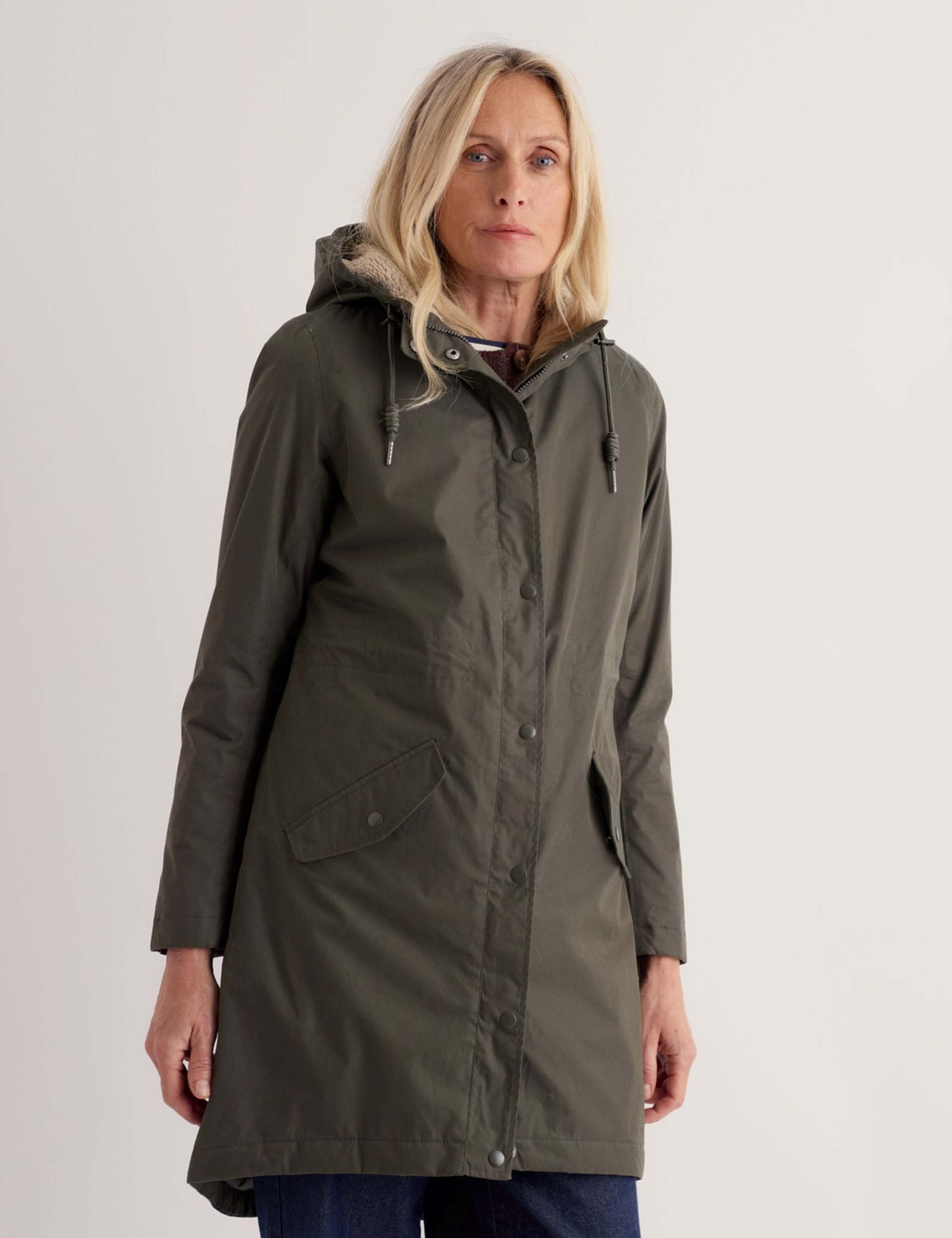 Cotton Rich Waterproof Hooded Parka Raincoat 3 of 5