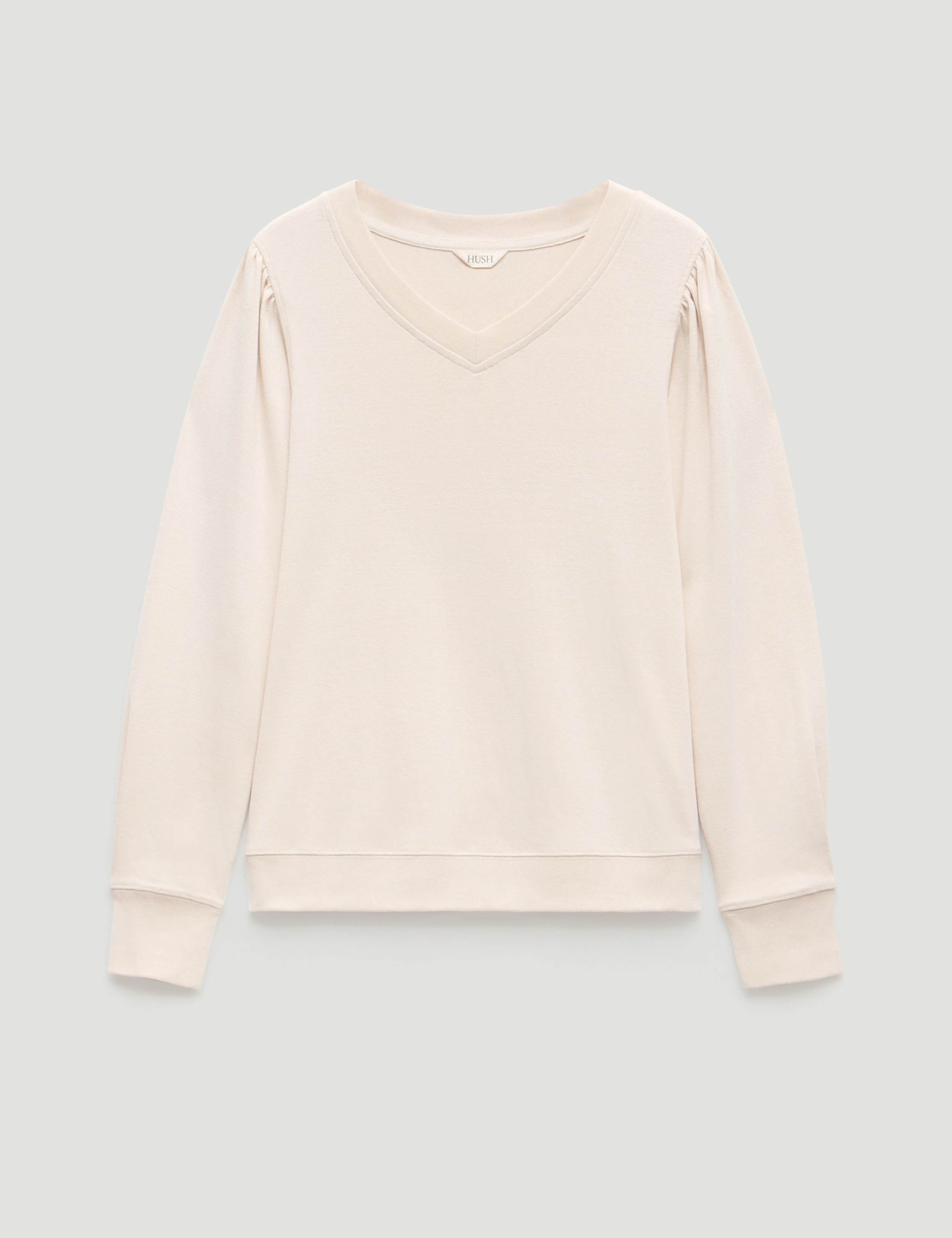 Pure Cotton V-Neck Puff Sleeve Top 2 of 5