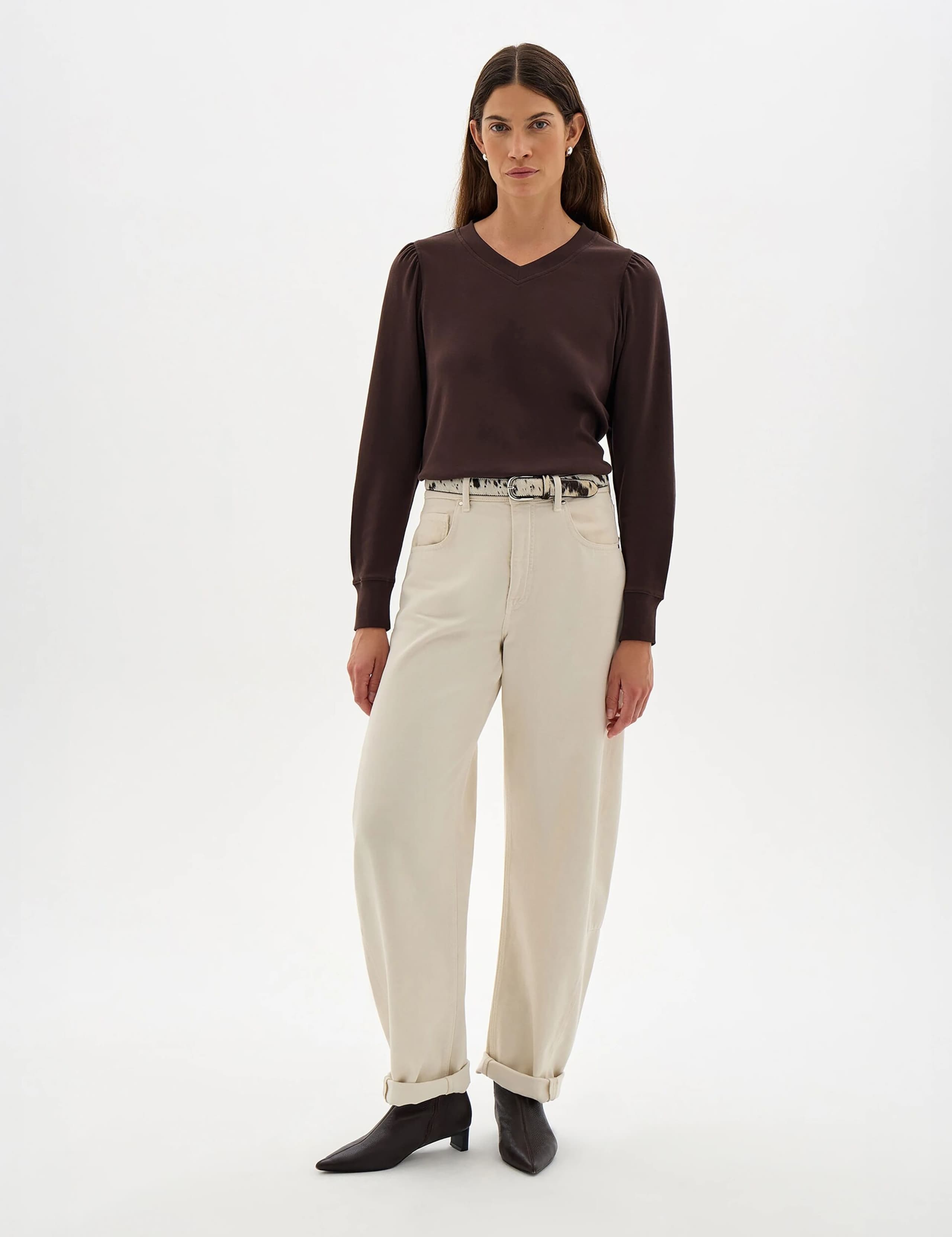 Pure Cotton V-Neck Puff Sleeve Top 4 of 5