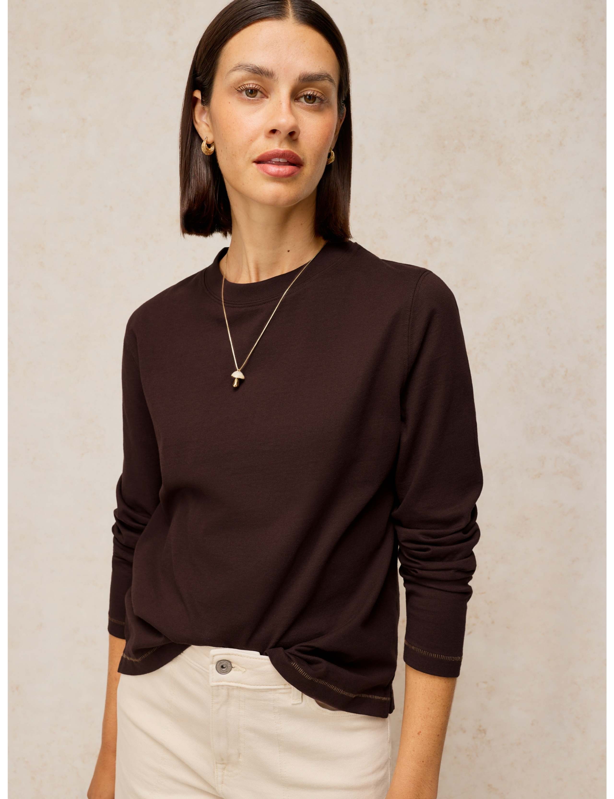 Pure Cotton Striped Stitch Detail T-Shirt 5 of 6