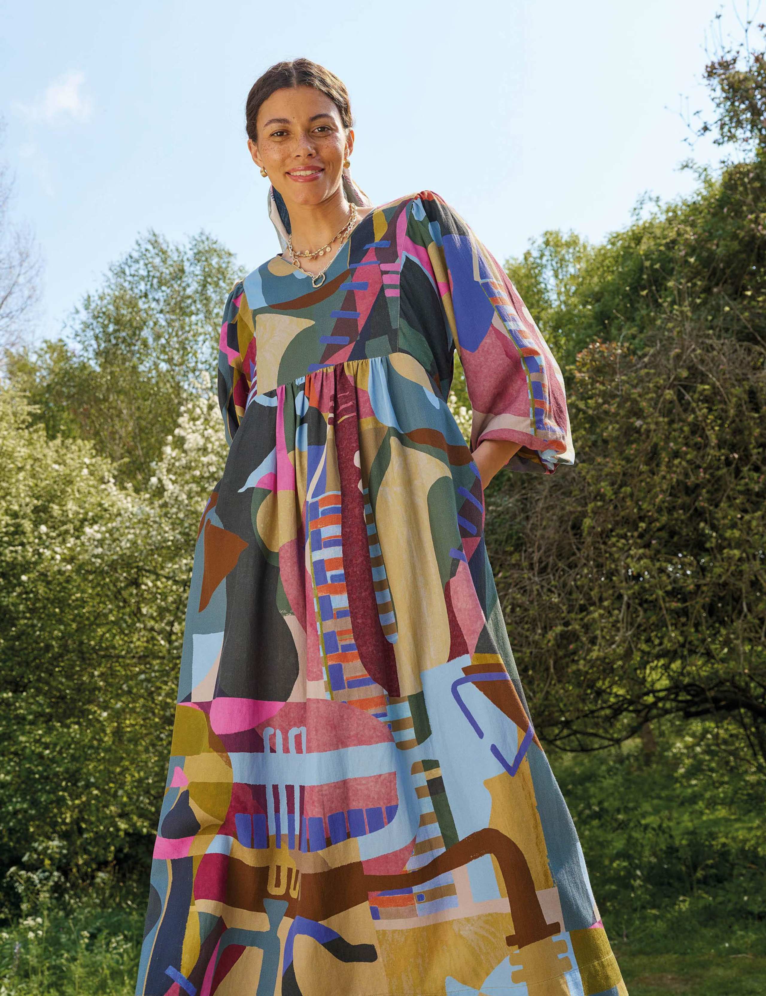 Matilda Cotton Blend Printed Midi Dress 1 of 6