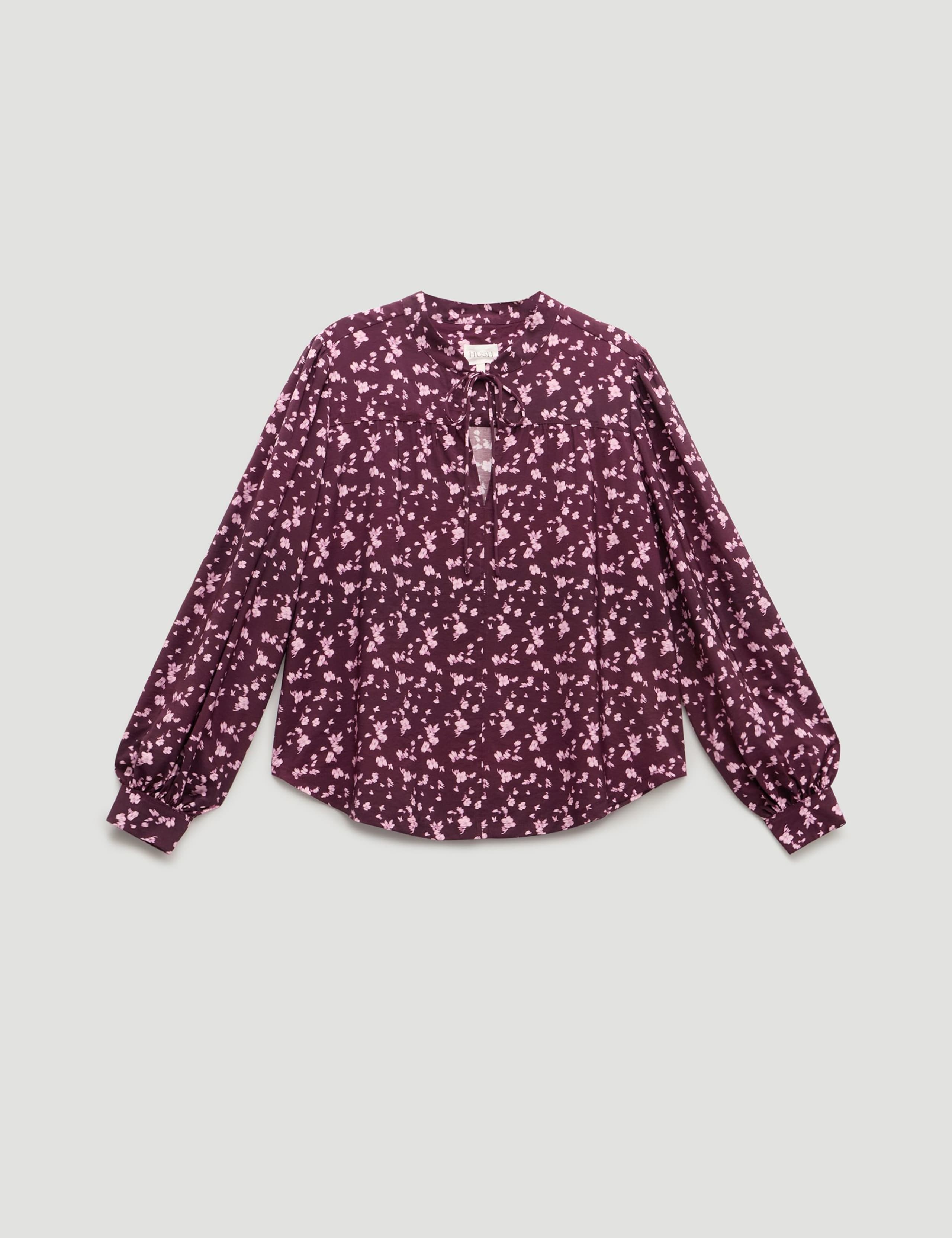 Floral Tie Front Blouson Sleeve Blouse 2 of 5