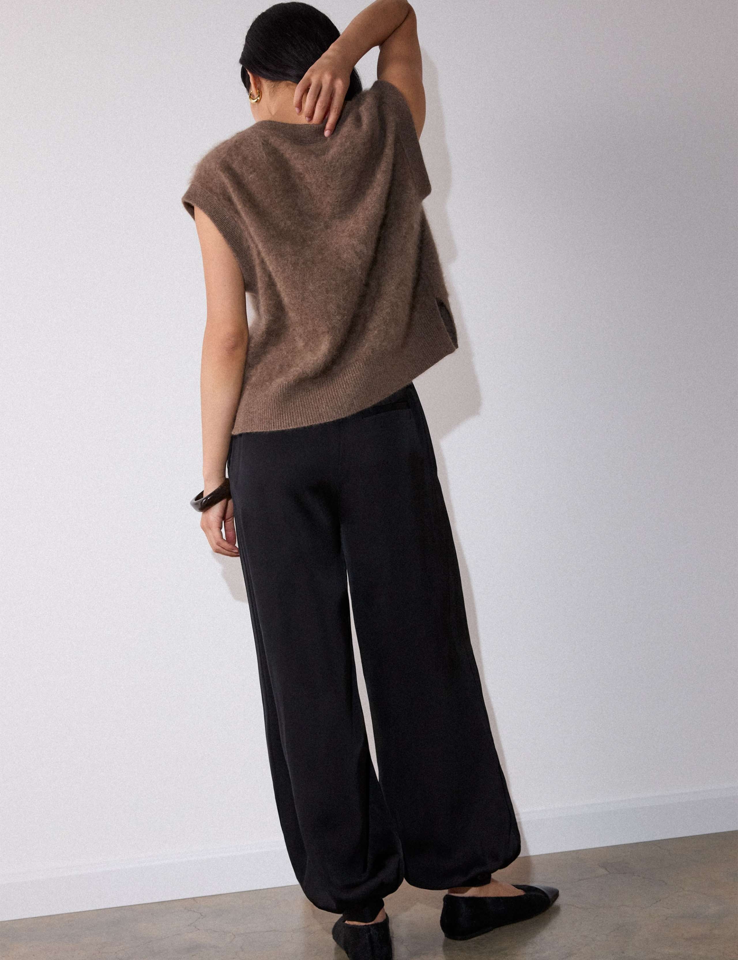Satin Pleat Front Balloon Leg Trousers 6 of 7