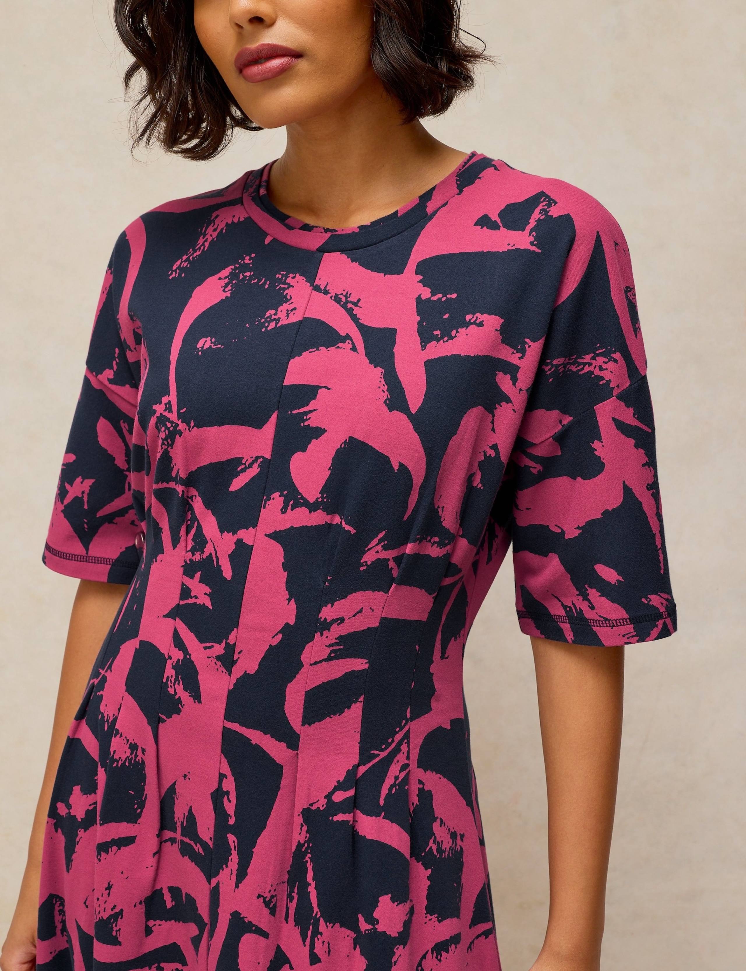 Pure Cotton Floral Belted Midi Tea Dress 4 of 5