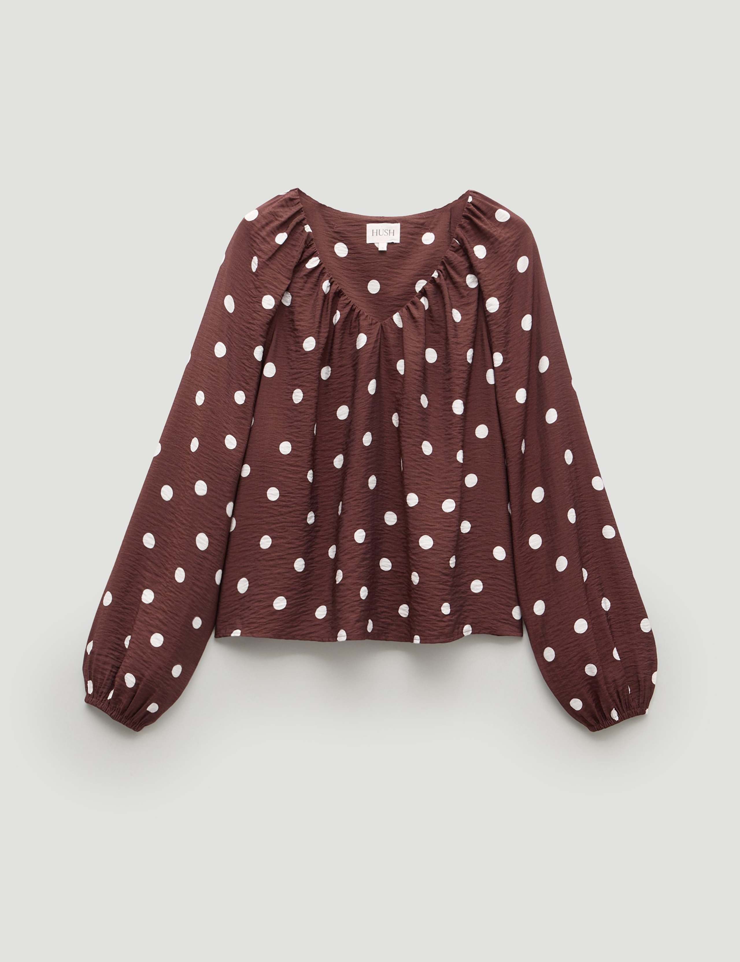 Polka Dot Printed V-Neck Blouse 2 of 5