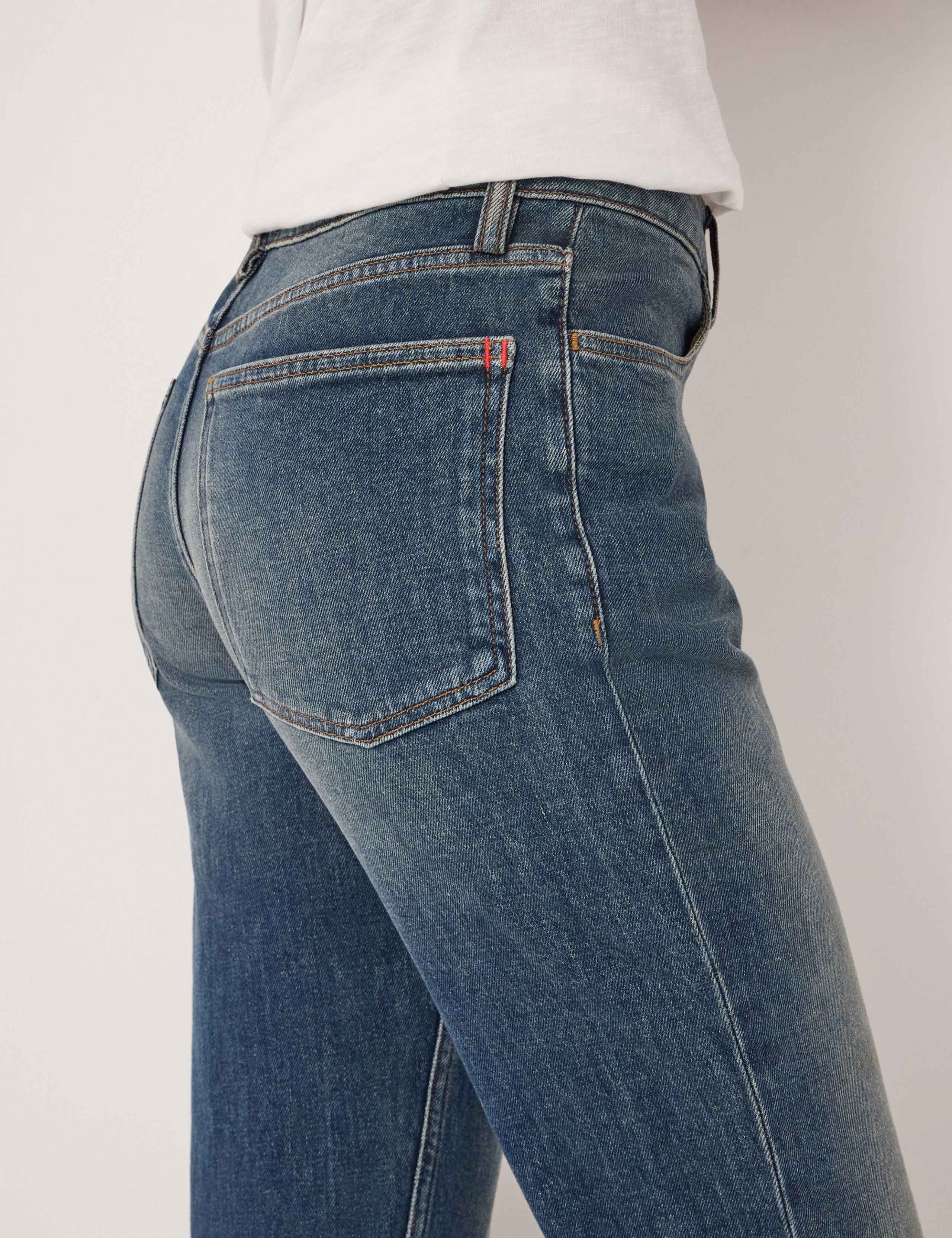 Mid Rise Straight Leg Turn Up Jeans 6 of 6