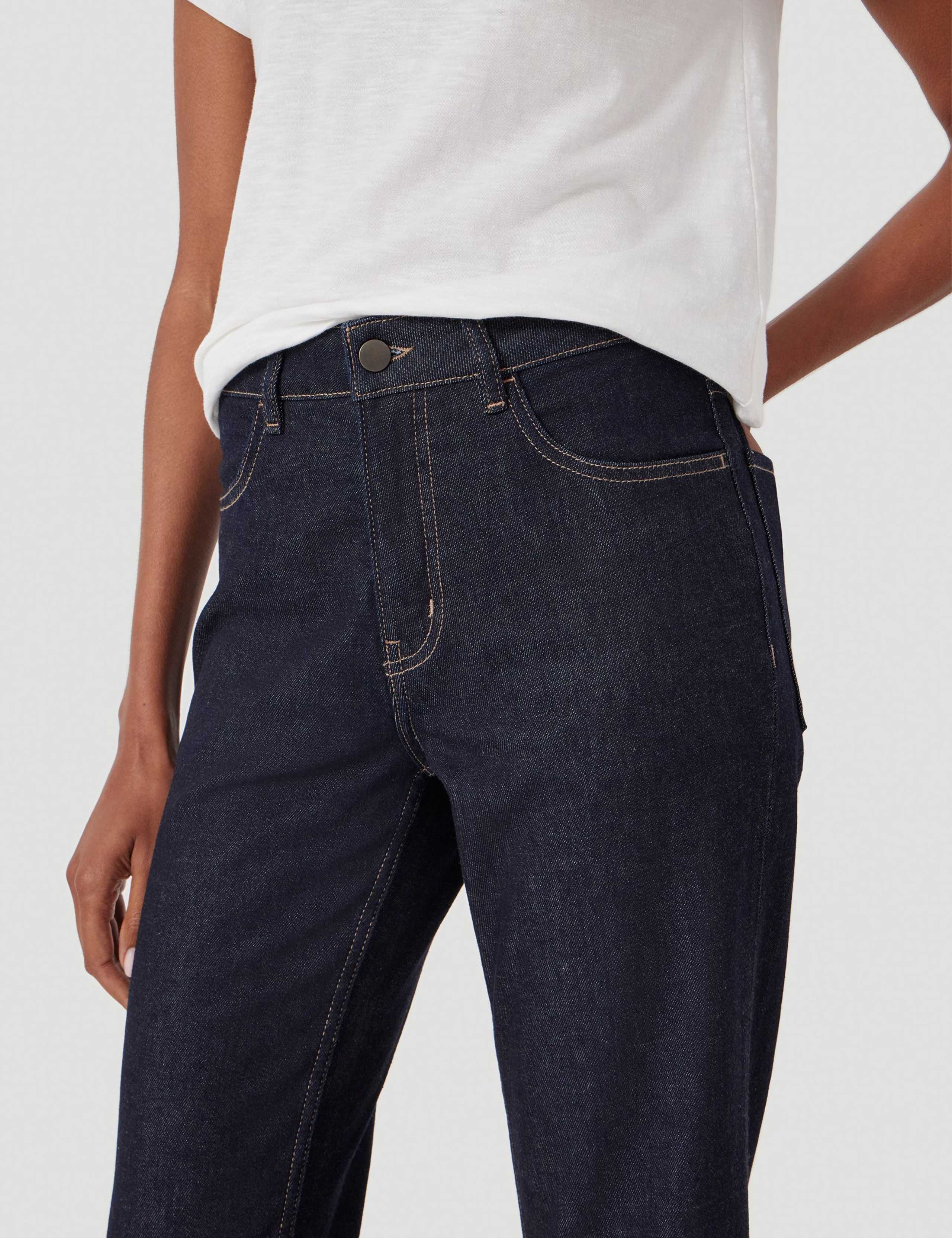 Mid Rise Straight Leg Turn Up Jeans 4 of 7