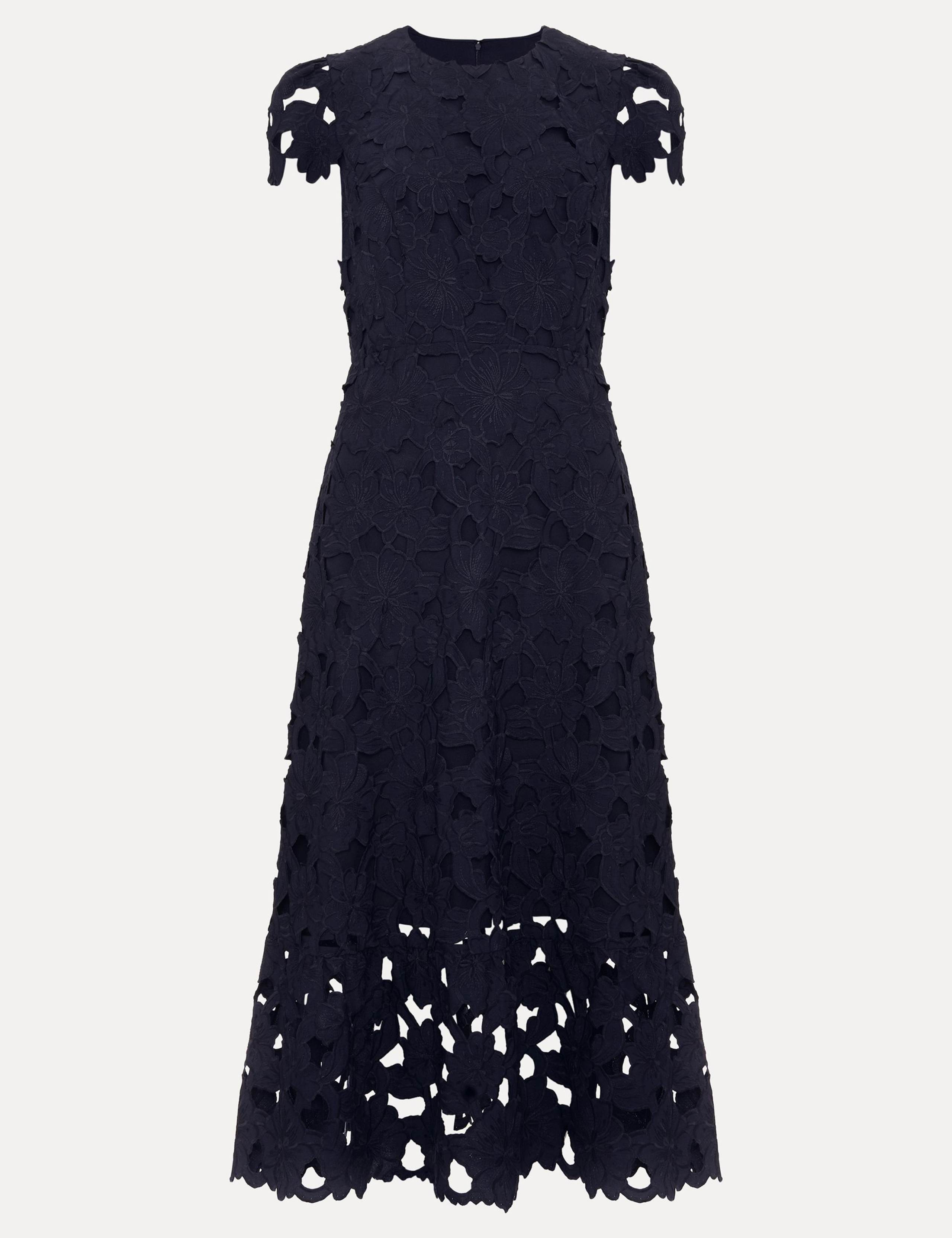 Lace Cutwork Detail Midi Skater Dress 2 of 9