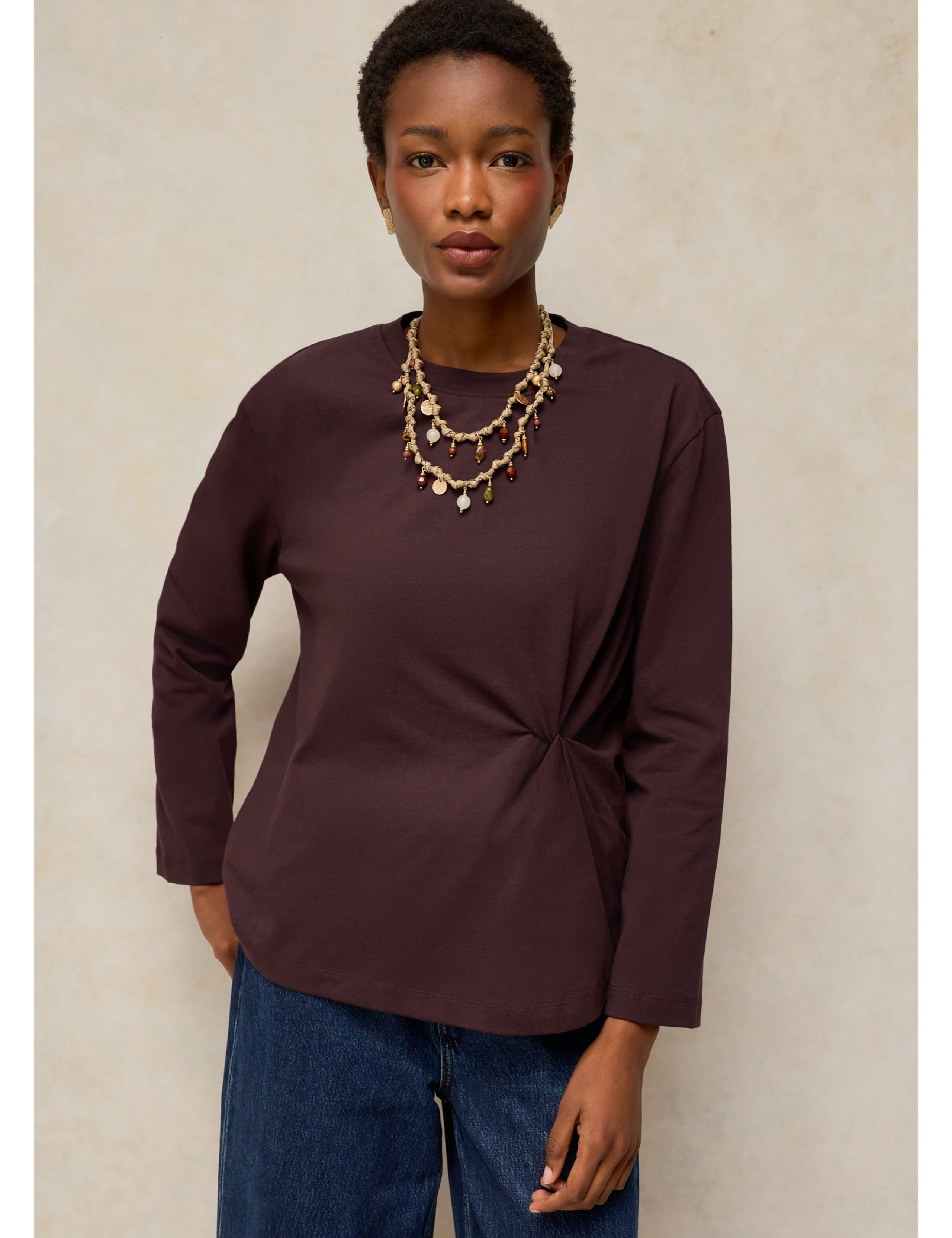 Grace Pure Cotton Twist T-Shirt 1 of 6