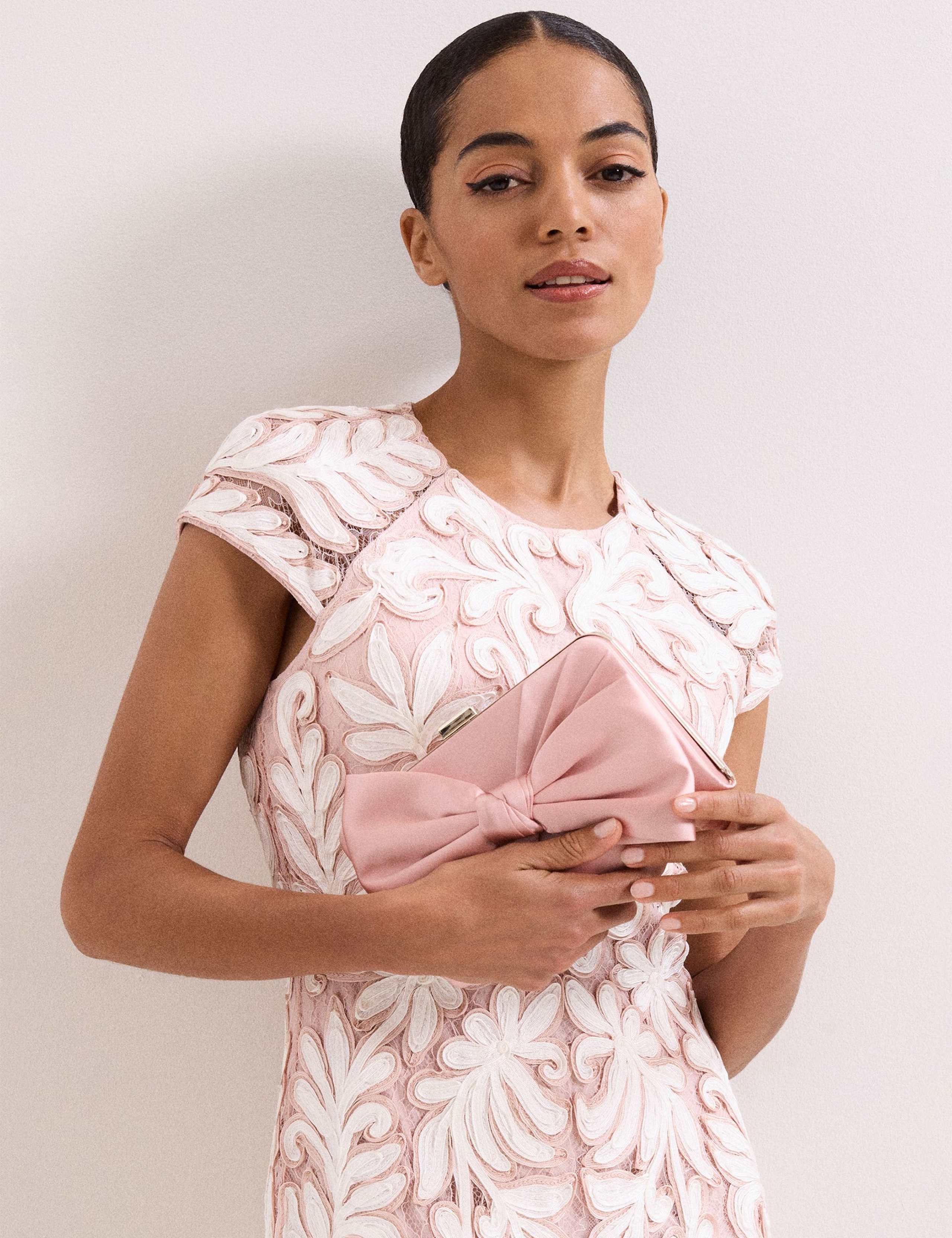 Satin Bow Chain Strap Clutch Bag 6 of 9